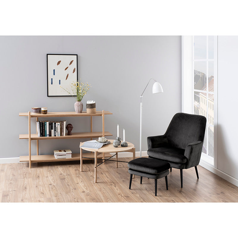 KENDRA Lounge Chair with Footstool - Grey Brown Modern Accent Chair for Living Room, Bedroom, or Office - Comfortable Reading & Relaxation Chair with Ottoman