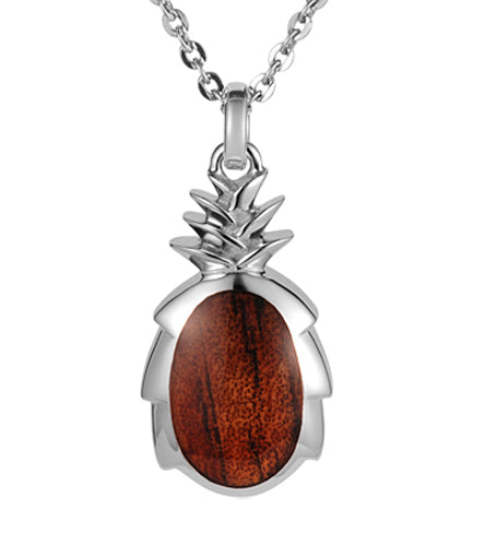 Handcrafted Koa Wood Pineapple Pendant Necklace - Hawaiian Style Jewelry for Women - Perfect for Beach Vacations & Summer Fashion