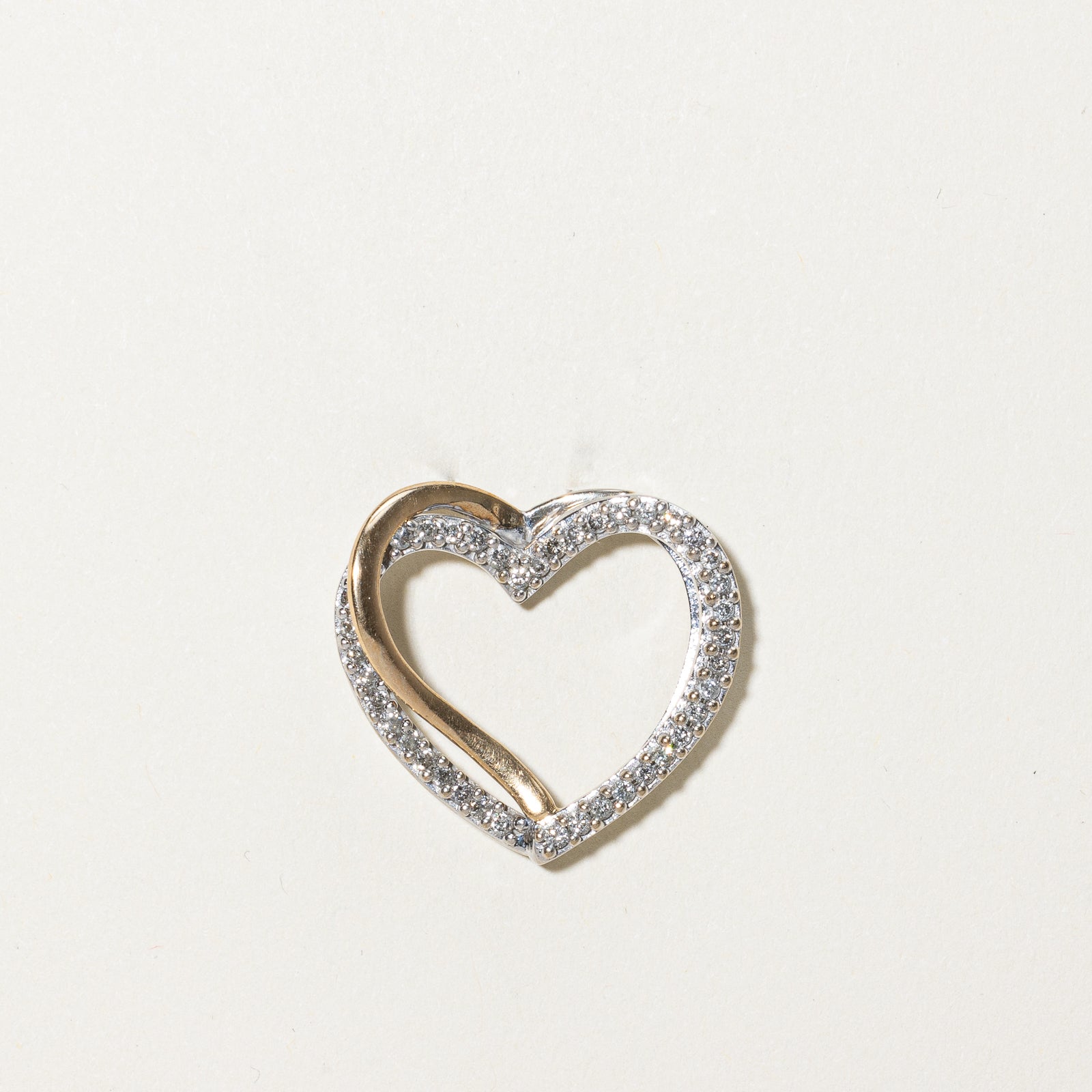 14K Two Tone Gold Diamond Heart Pendant Necklace | 0.42 Carat TW | Romantic Gift for Her, Anniversary & Valentine's Day Jewelry