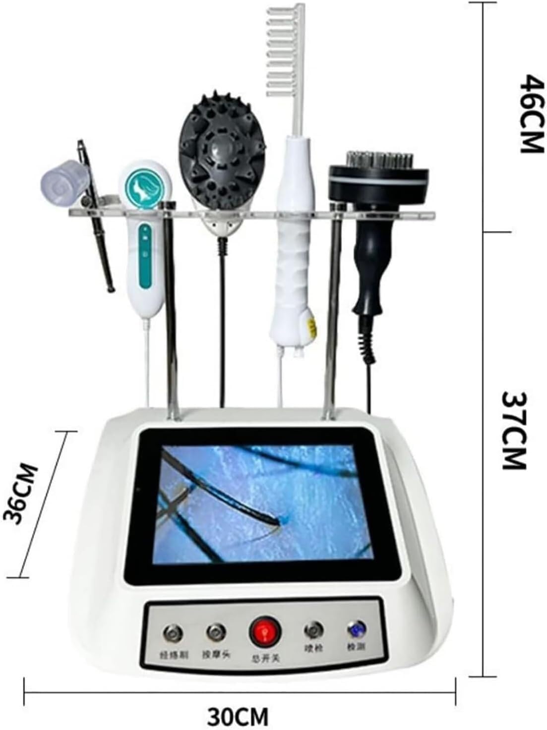 200X Hair & Skin Analyzer - 5-in-1 Hair Diagnostic Kit with Follicle Detector, Oil & Moisture Tester, Massage Comb - Professional Hair Loss Analysis for Dryness, Flexibility & Scalp Health (8 Inch) - Perfect for Salons, Home Hair Care & Scalp Treatment