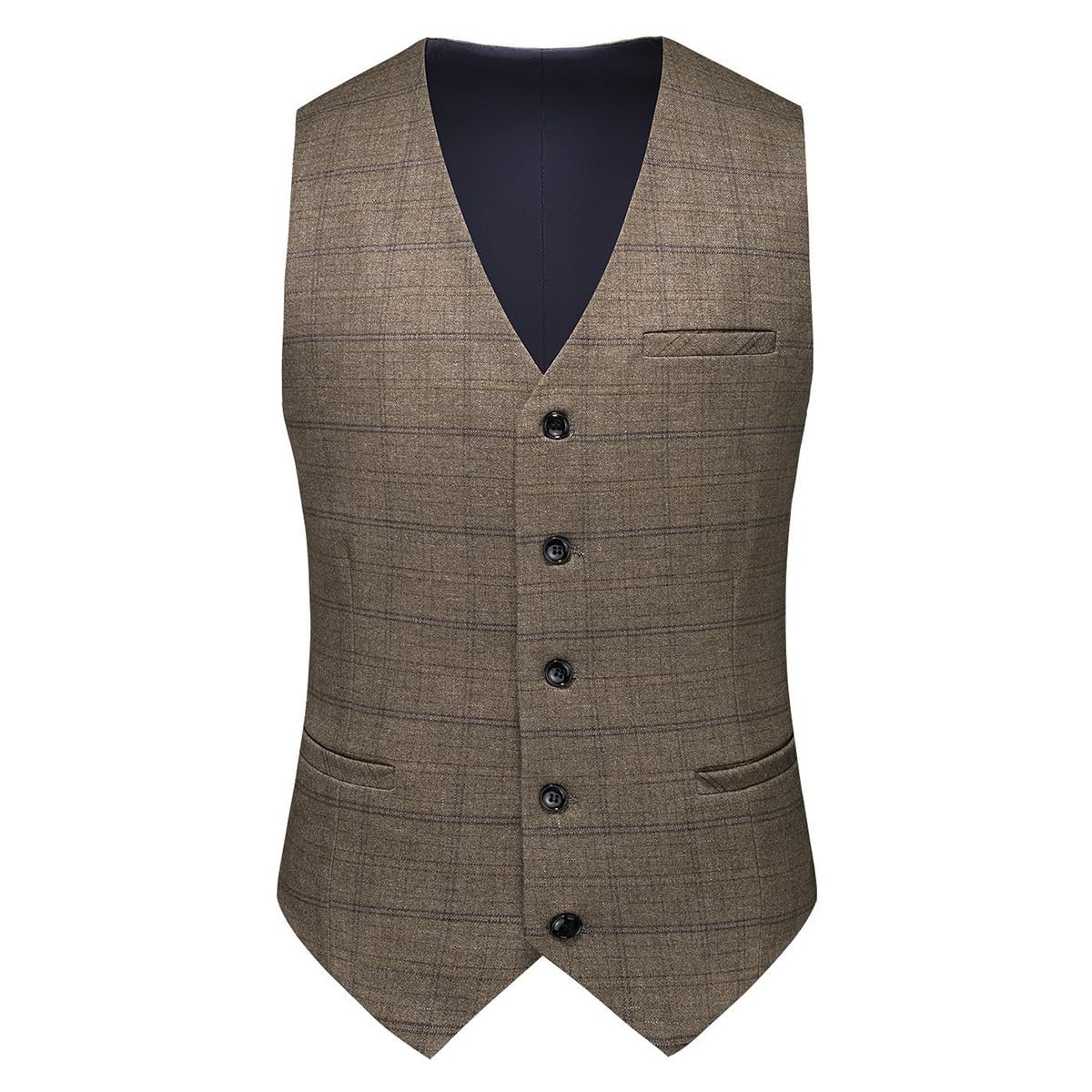 Men's 3-Piece Slim Fit Tweed Suit - Plaid One Button Tuxedo Set for Weddings, Business & Formal Events | Premium Wool Blend Suiting