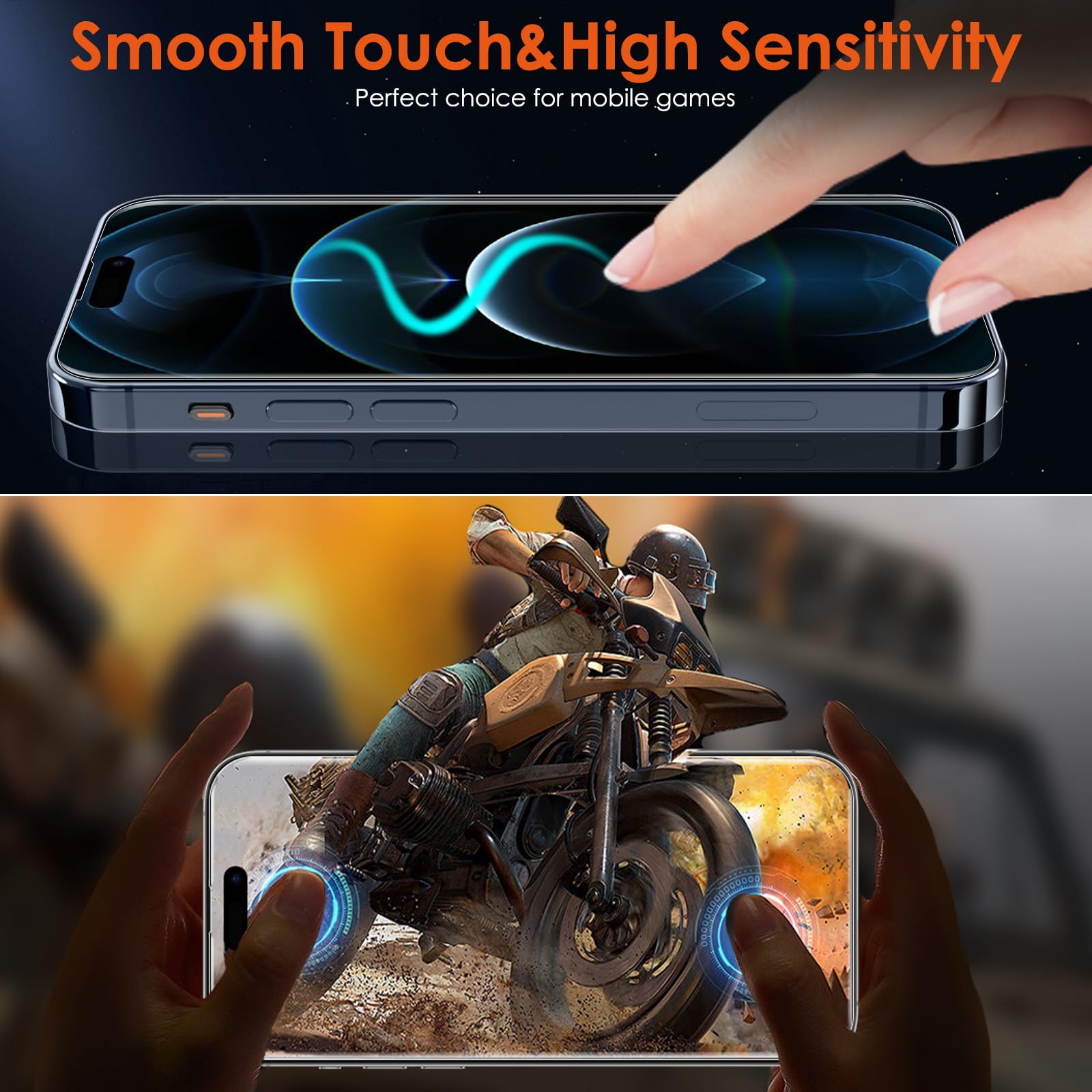 3+3 Pack Hydrogel Film Screen Protector for iPhone 15 Pro Max (Not Glass) + Tempered Glass Camera Lens Protector | Soft TPU Transparent Protective Film | Anti-Scratch, Bubble-Free, HD Clarity for Daily Use, Work & Outdoor Activities