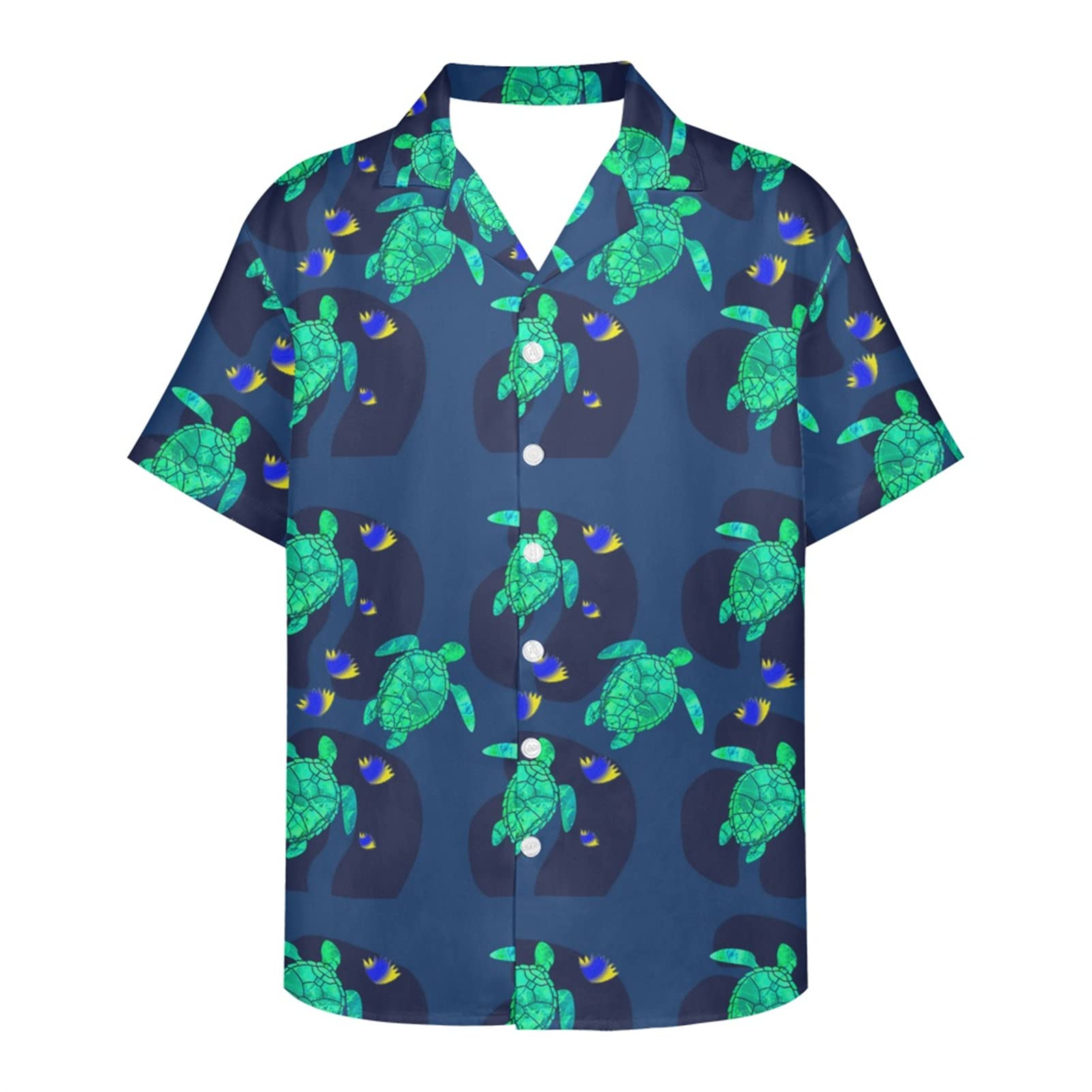 Frestree Men's Hawaiian Shirt - Summer Short Sleeve Button Down Dress Shirt with Work Collar, Quick Dry & Breathable Fabric for Vacation, Beach Party & Casual Wear