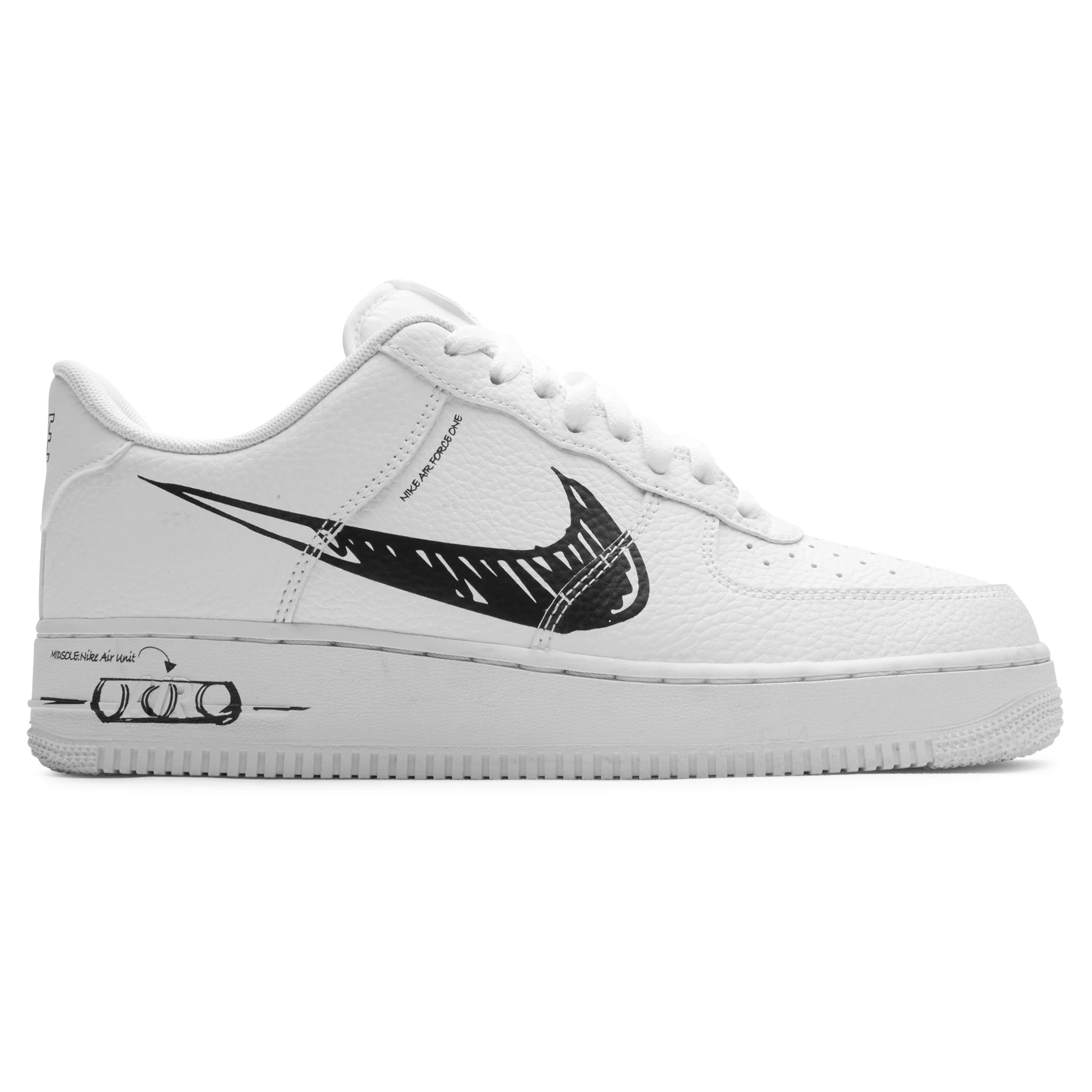 Authentic Pre-Owned Nike Air Force 1 Low Black Sketch Sneakers - Classic Streetwear for Men & Women | Perfect for Casual Wear, Gym & Urban Fashion