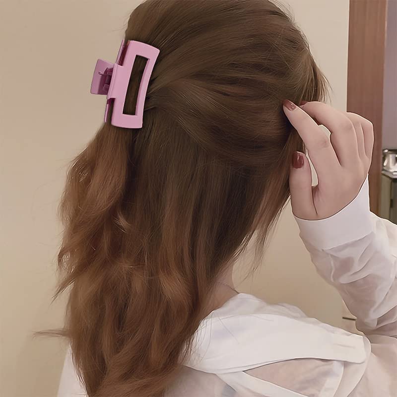 EPARTY 3-Pack Large Hair Claw Clips for Women - Matte Finish Strong Hold Hair Clips for Thin, Thick & Curly Hair - Perfect for Work, Gym, Travel & Everyday Styling