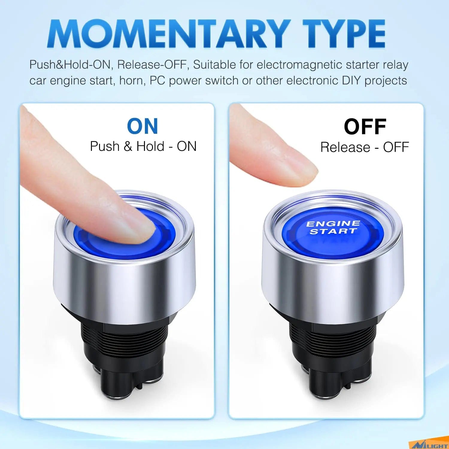 Blue Engine Start Button Switch - High Performance Ignition Push Button for Cars, Trucks & Boats - Perfect for Automotive, Marine & DIY Projects