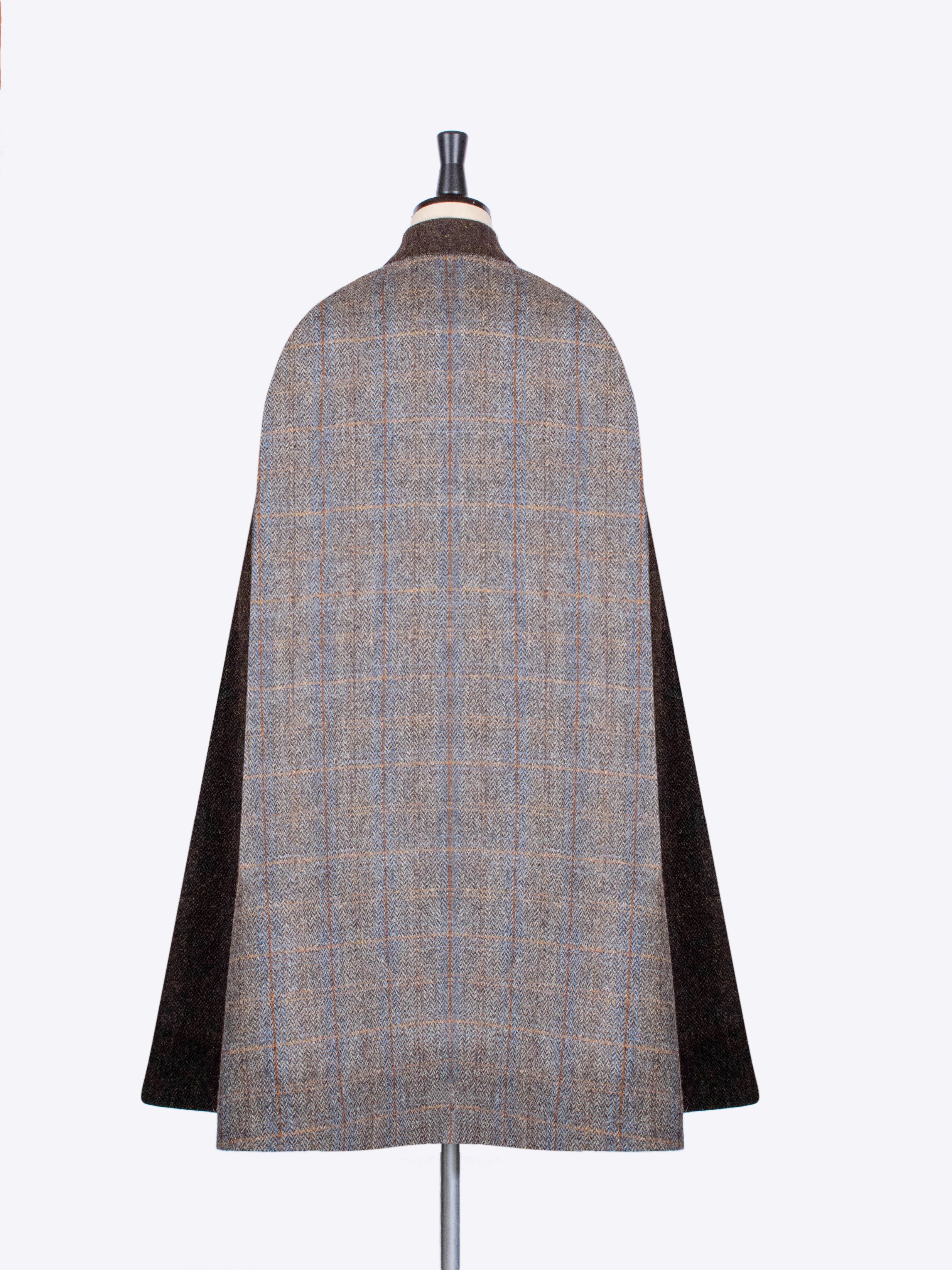 Long Elegant Cape for Women - Sage Green & Chocolate Brown - Perfect for Evening Events, Weddings, and Formal Occasions