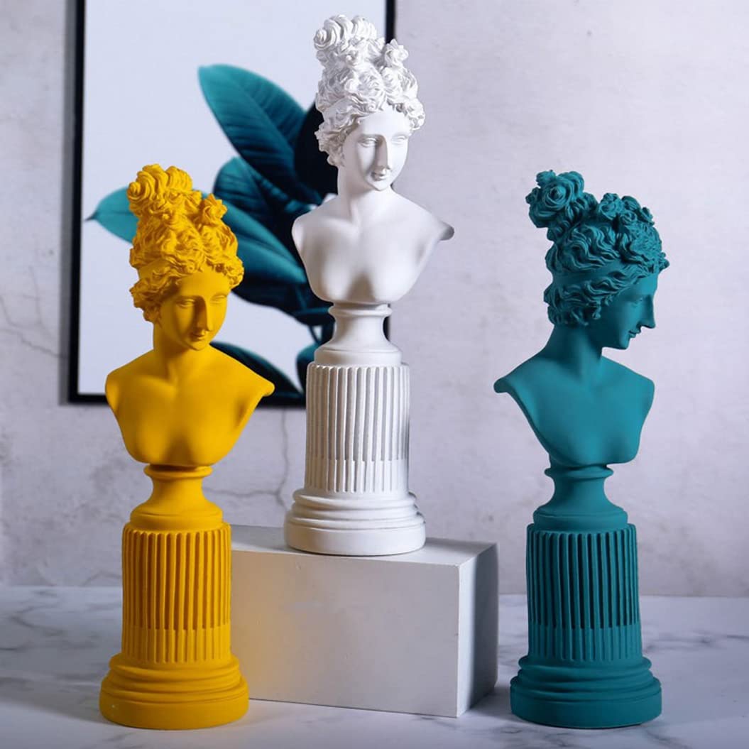 Greek Mythology Goddess Sculpture - Resin Bust Statue for Home Decor, Living Room & Bedroom - Perfect for Modern Interior Design & Mythology Lovers