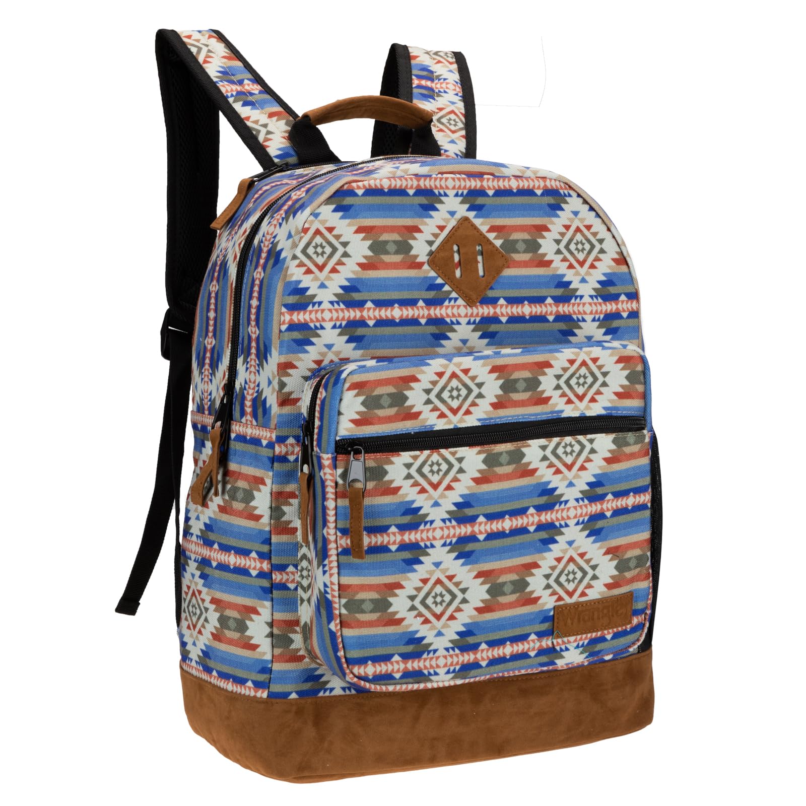 Wrangler Yellowstone Western-Style Backpack - Water Resistant Coated Canvas Daypack for Travel, School & Daily Use with Padded Laptop Sleeve (Fall Checotah) | Perfect for College, Hiking & Commuting
