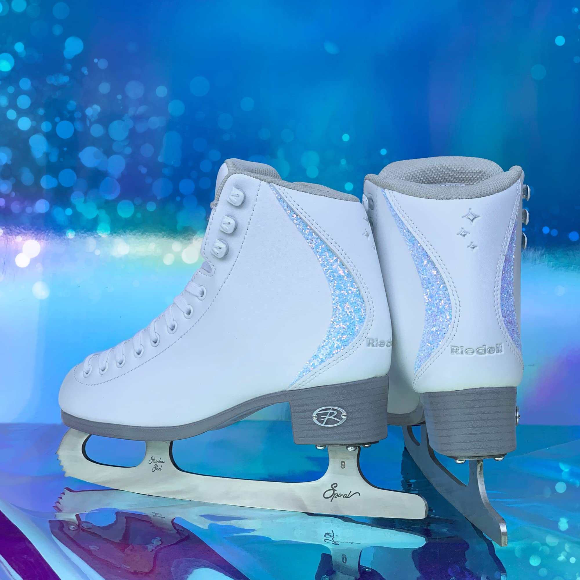 Riedell Sparkle Recreational Beginner Figure Ice Skates - Soft Boot for Comfortable Skating | Perfect for Ice Rinks, Winter Sports & Snow Days