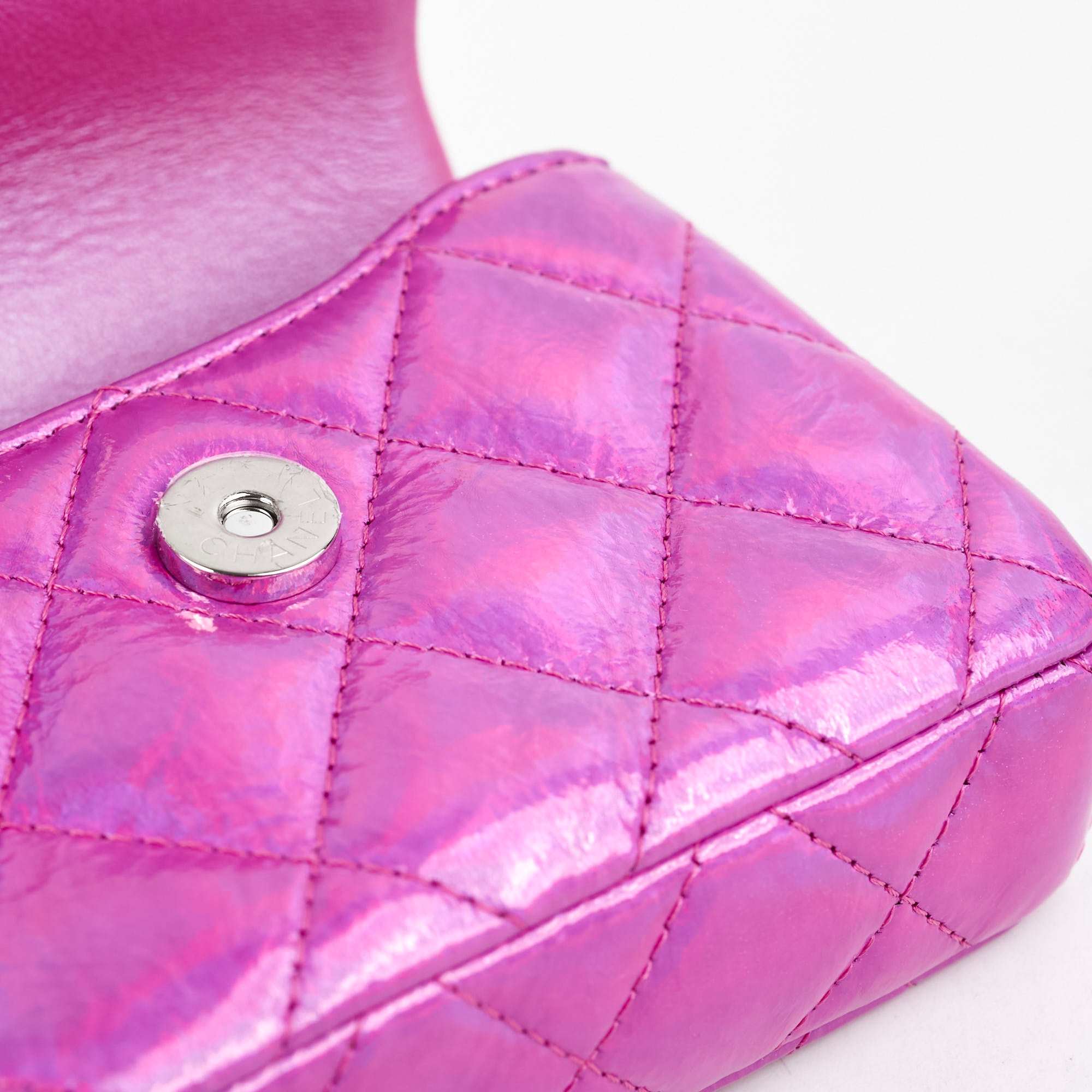 Chanel Neon Pink Leather Card Holder with Keychain - Stylish Wallet for Women, Perfect for Everyday Use & Travel Accessories