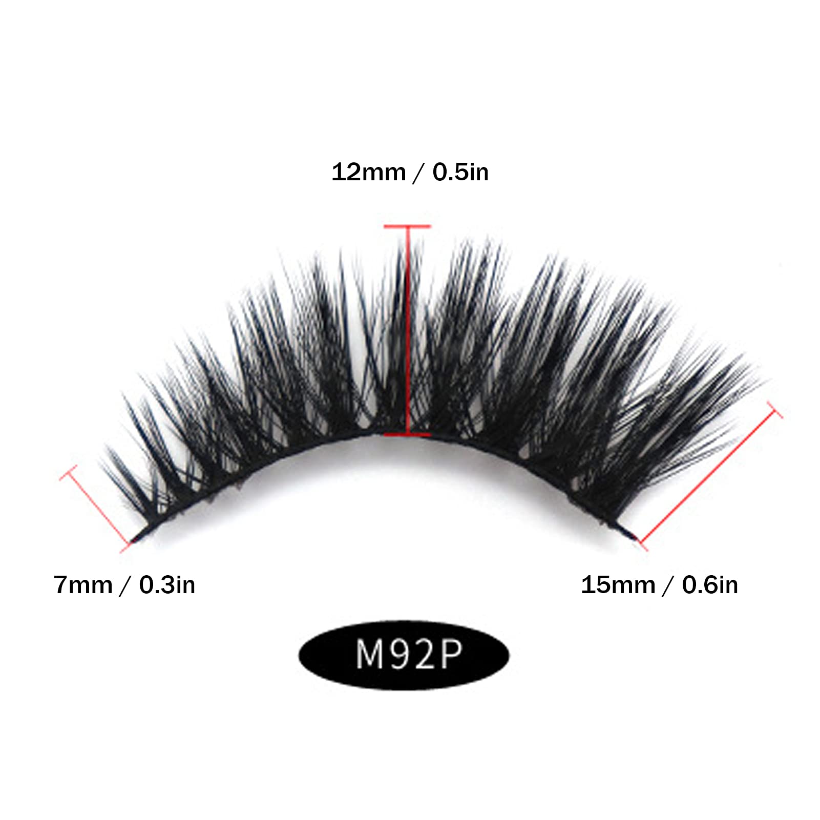 3D Reusable Faux Mink Eyelashes - 7 Pairs Natural Wispy Fluffy Lashes for Volume & Curl | Perfect for Weddings, Parties & Everyday Glamorous Look (M92P)