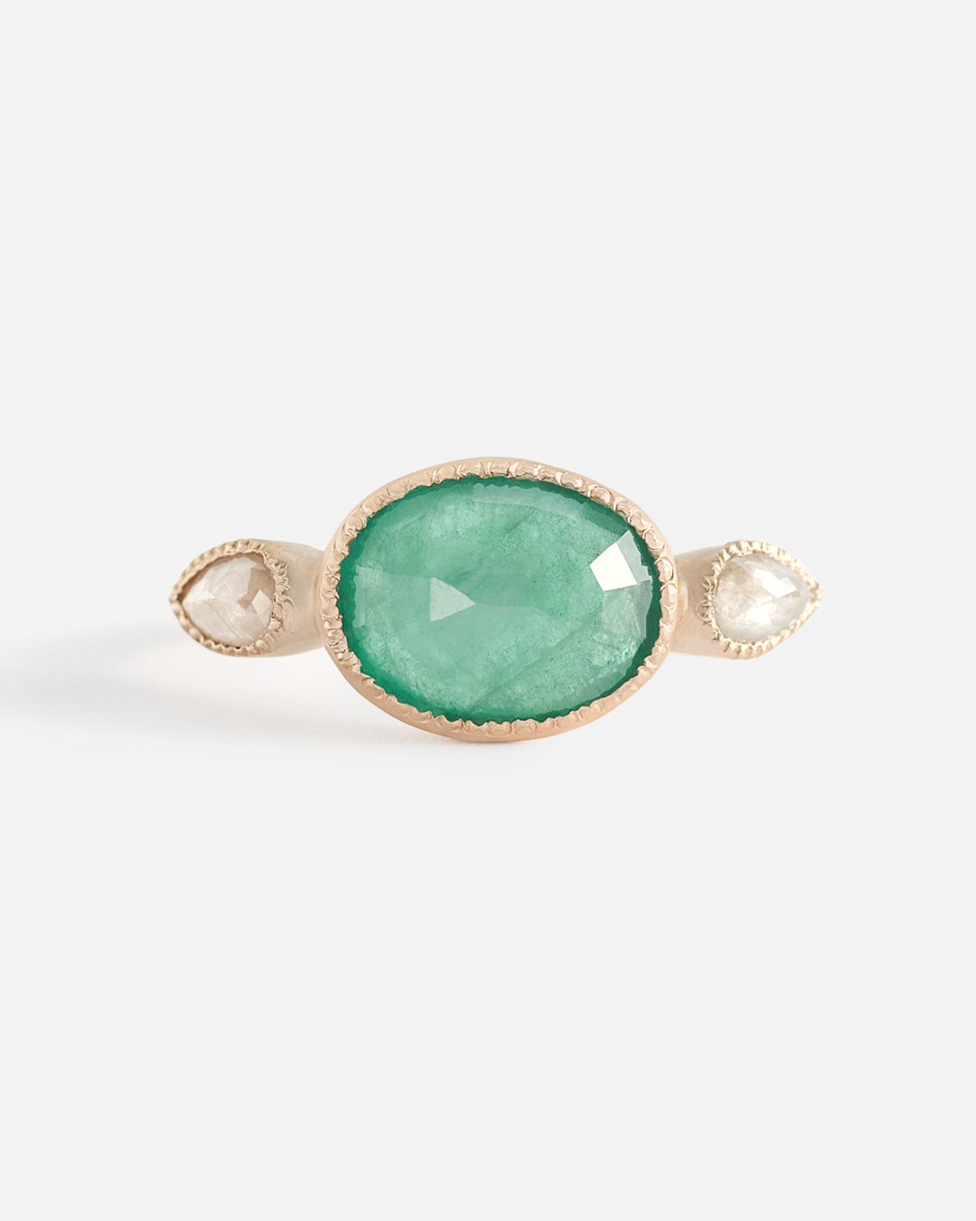 Melee 45 Emerald & Diamond Ring - Elegant Wedding Band, Anniversary Gift for Her - Perfect for Proposals, Engagements & Special Occasions
