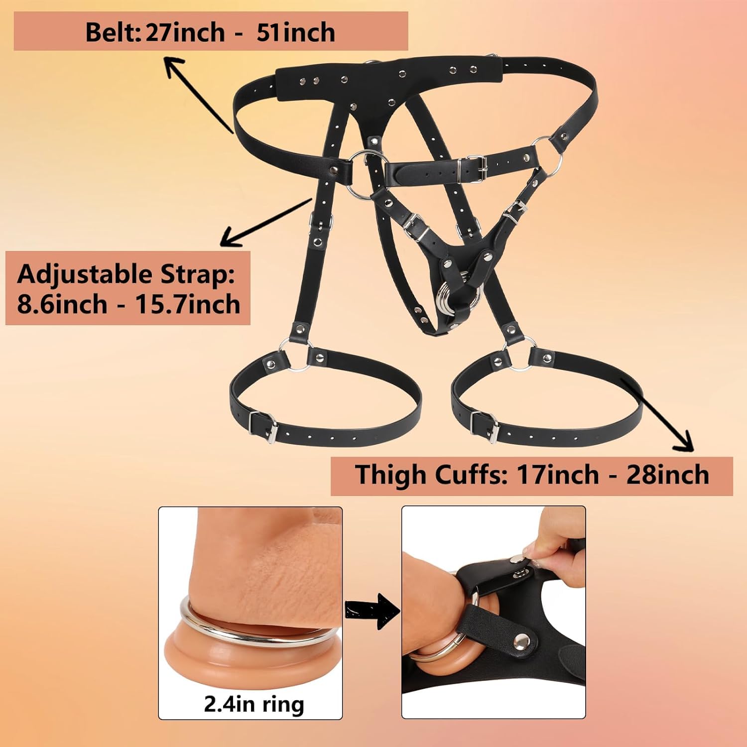 Realistic 7 Inch Suction Cup Dildo with Adjustable Strap-On Harness - Pegging Sex Toy for Women & Couples, Lesbian Adult Toy for Bedroom Play and Intimate Bonding