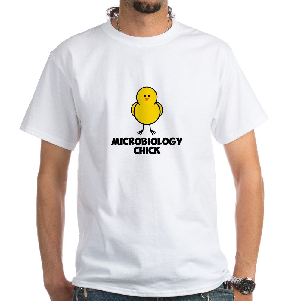 Microbiology Chick Funny Science Cotton T-Shirt for Women & Men - Perfect for Lab Work, College Classes & Science Enthusiasts