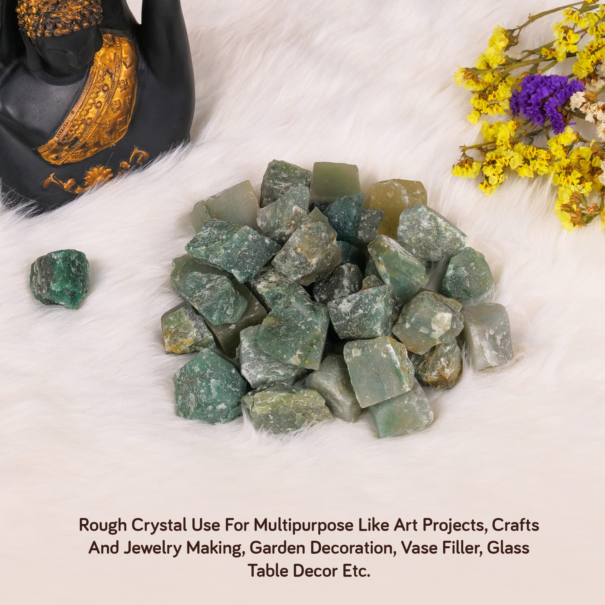 FASHIONZAADI Raw Jade Stone & Assorted Crystals - Real Rough Gemstones for Rock Tumbling, Reiki Healing, House Decor, Meditation & Jewelry Making