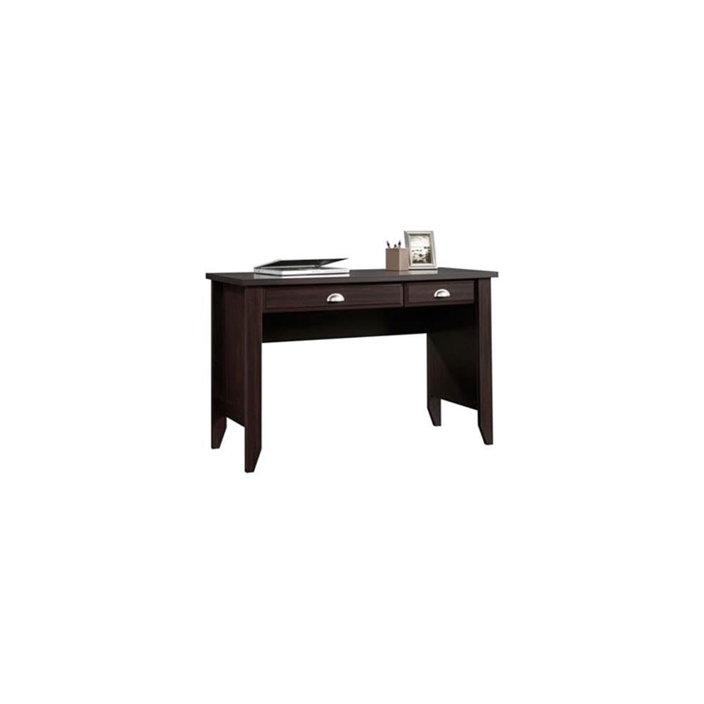 Modern Wood Computer Desk Set - 2 Piece Home Office Furniture in Jamocha Wood for Small Spaces & Home Offices