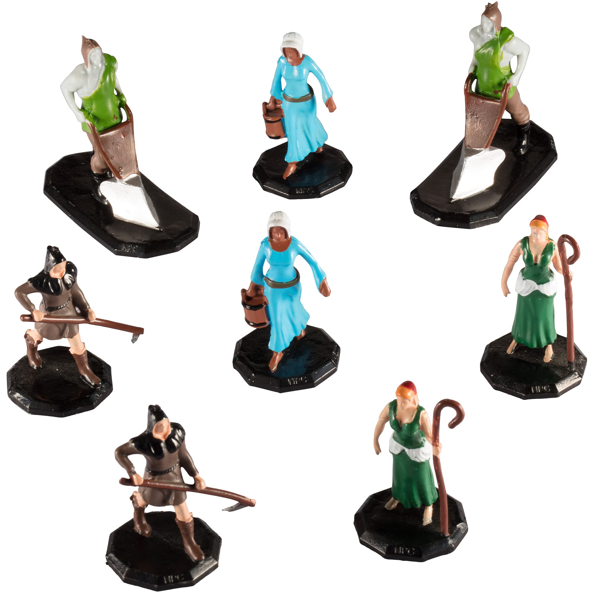 Monster Protectors Townsfolk Mini Figures - 8pc Hand-Painted NPC Miniatures for DND & Tabletop Games - Perfect for RPG Adventures
