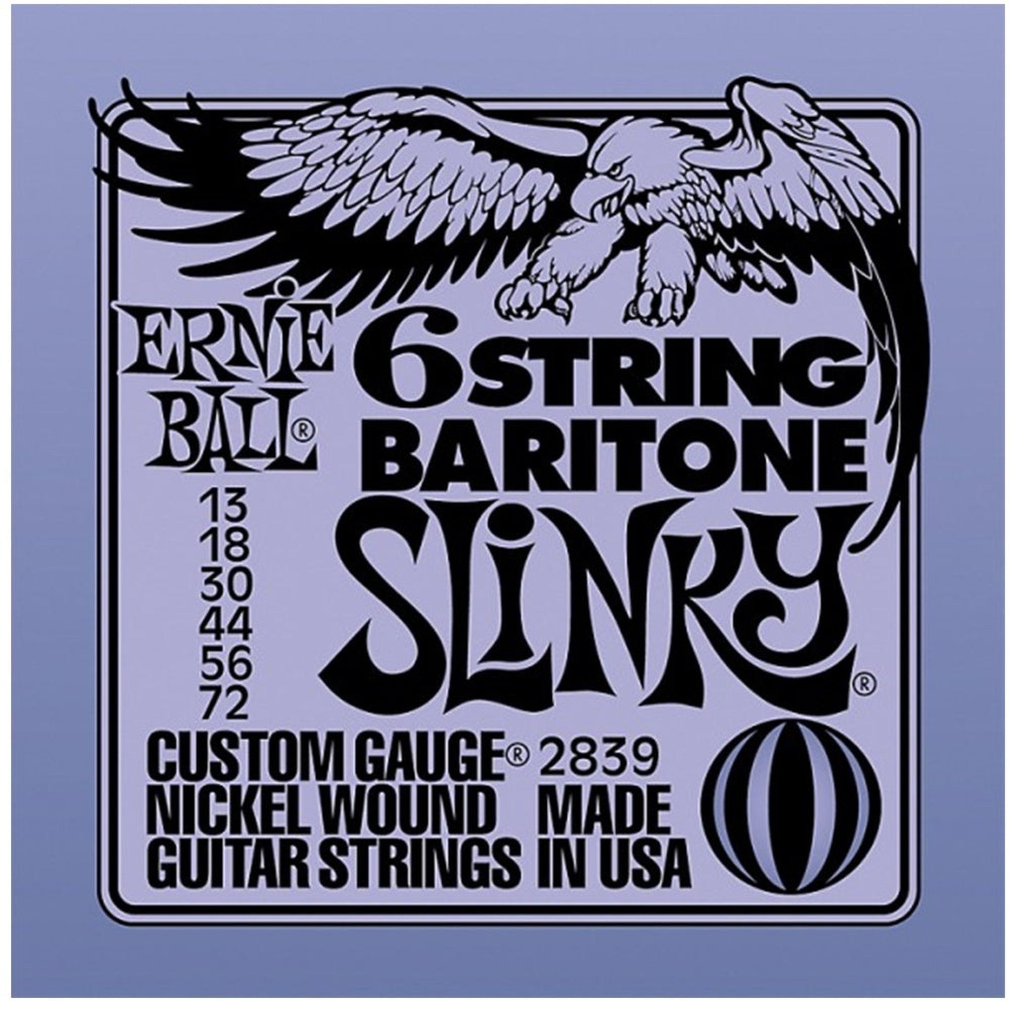 Ernie Ball Slinky Baritone Electric Guitar Strings 13-72 Gauge - Perfect for Heavy Riffs & Low Tuning in Rock & Metal Music