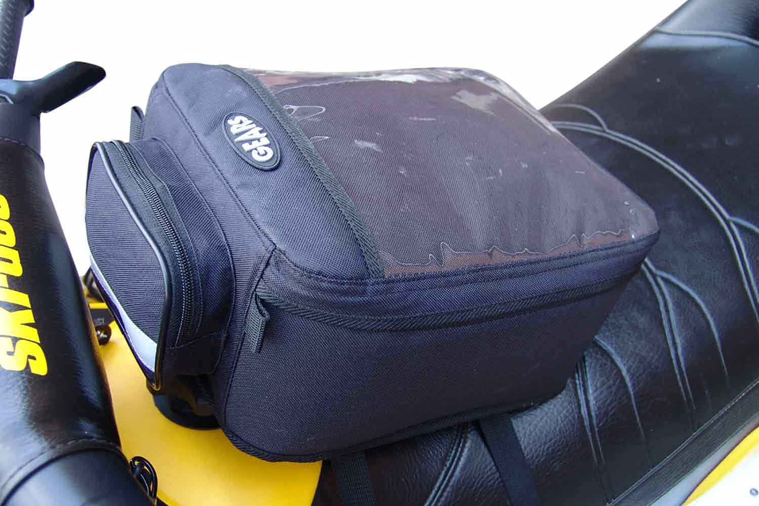 GEARS Universal Snowmobile Tank Bag - Waterproof Front Storage with Map Pouch, Key Holder & Pull Tabs - Durable Sled Accessories for Winter Riding & Trail Adventures