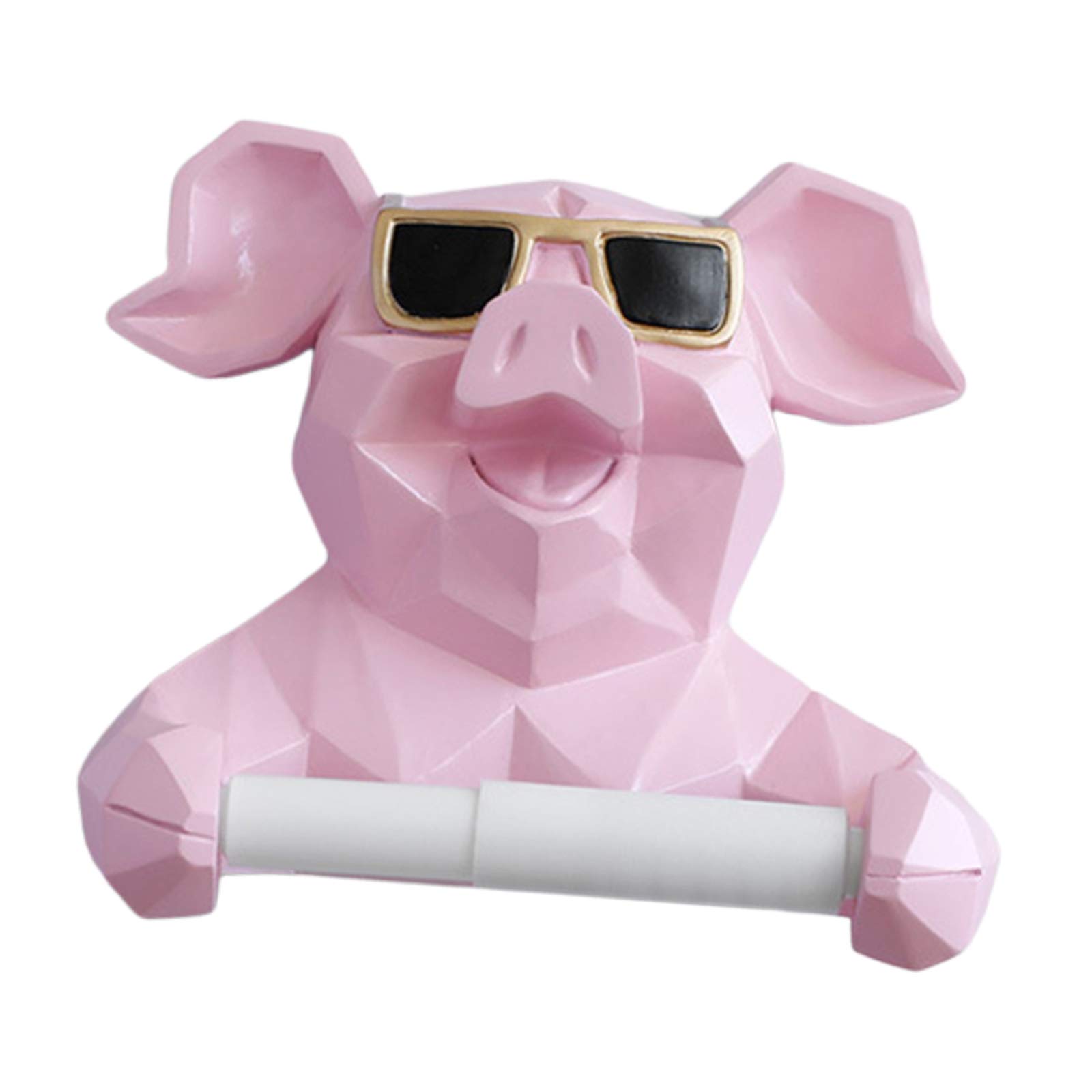 Creative Cartoon Pig Toilet Paper Holder - Wall Mounted Tissue Stand for Bathroom, Kitchen, or Restaurant - Pink Home Decor for Indoor Art Craft & Unique Gift Idea