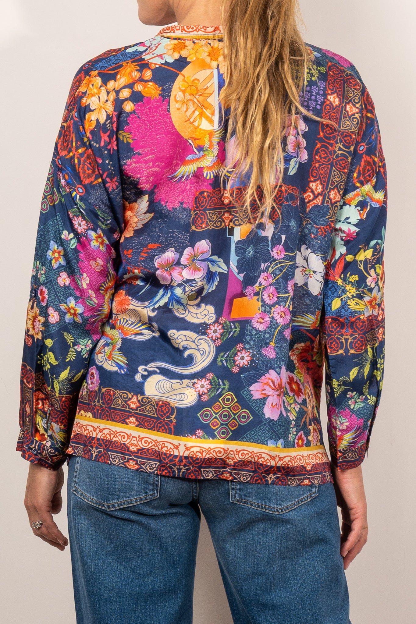 Johnny Was Audrey Oversized Blouse - Boho Flowy Women's Top for Casual & Dressy Occasions | Perfect for Beach, Office & Date Nights