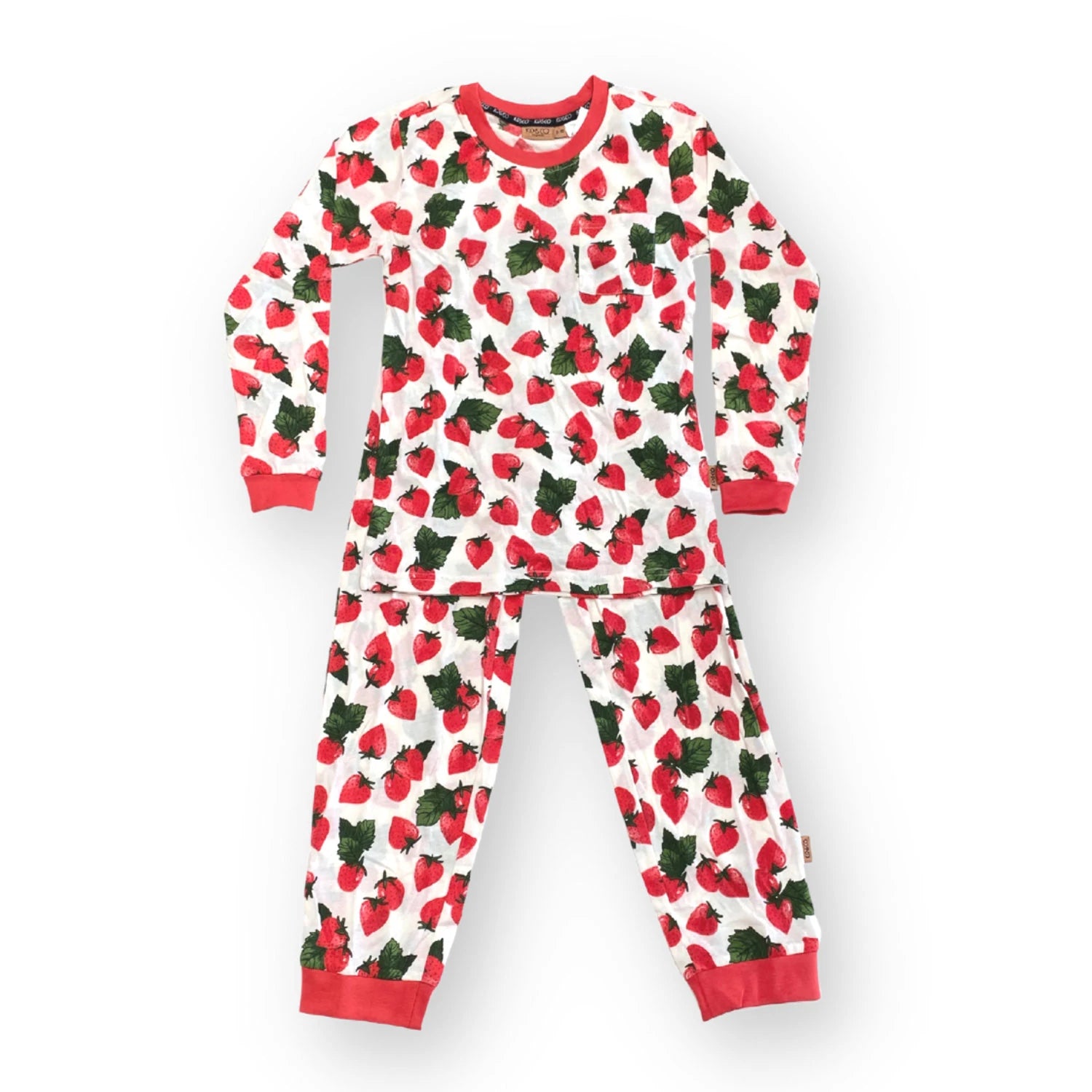 Kip & Co Strawberry Delight Long Sleeve Top & Pants Set - Cute Matching Outfit for Girls | Perfect for Family Photos, Birthday Parties & Playdates