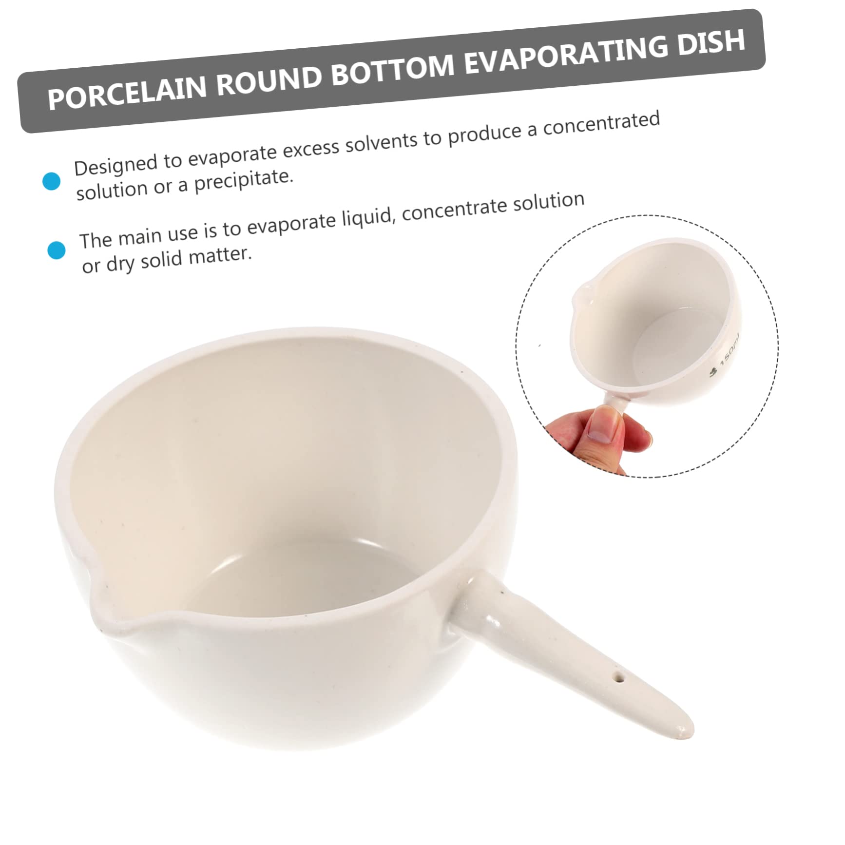 VOSAREA 4 Pcs 150ml Ceramic Evaporating Dishes - High Temperature Resistant Lab Evaporating Basins for Chemistry Experiments - Perfect for School Labs, Scientific Research & Industrial Applications