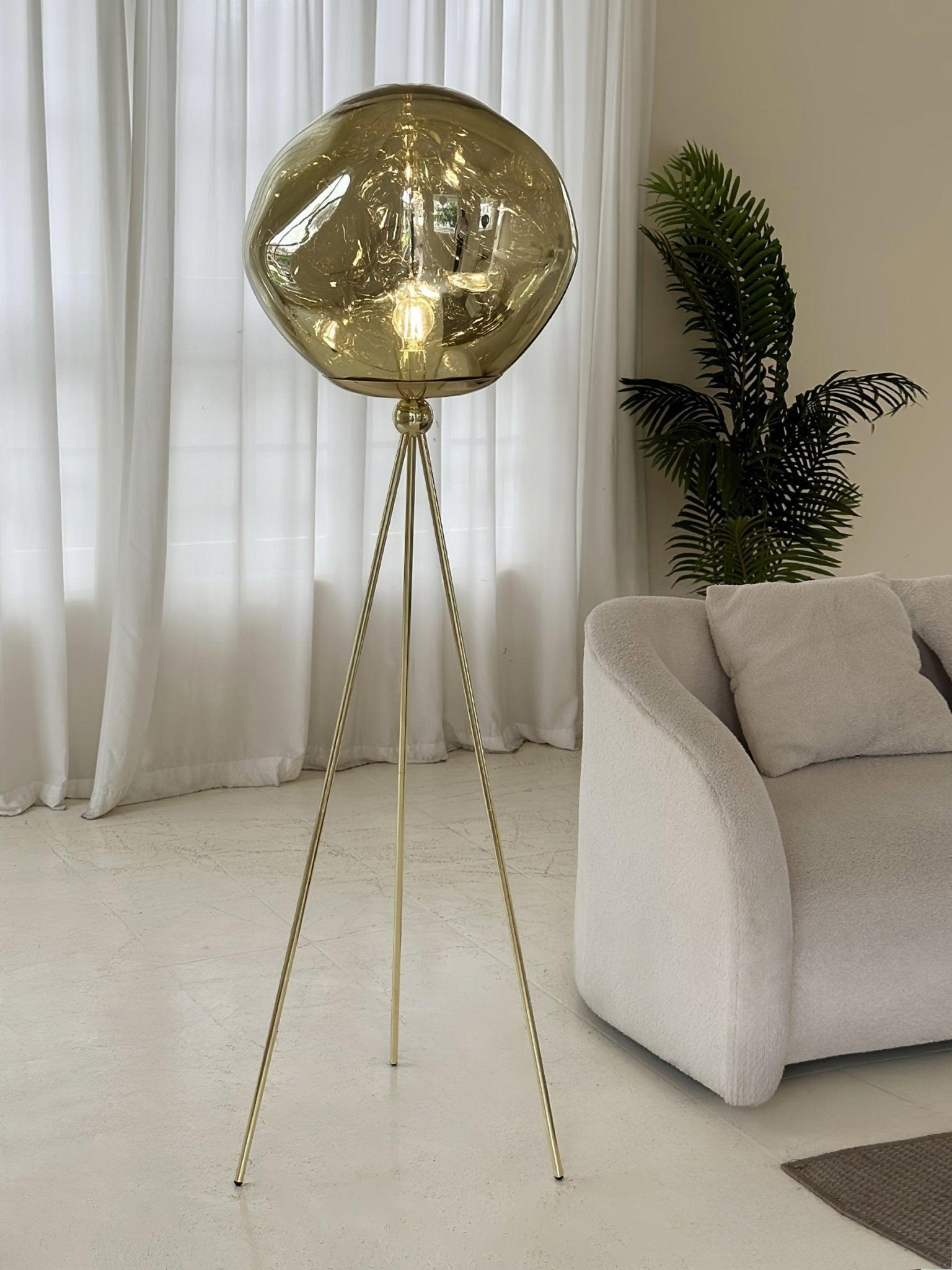 Modern Lava Tripod Rock Floor Lamp - Adjustable Height, Dimmable LED Light for Living Room, Bedroom, or Office Decor - Perfect for Reading, Relaxing & Ambient Lighting