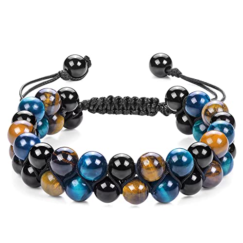 8mm Blue Tiger Eye/Tiger Eye/Black Onyx