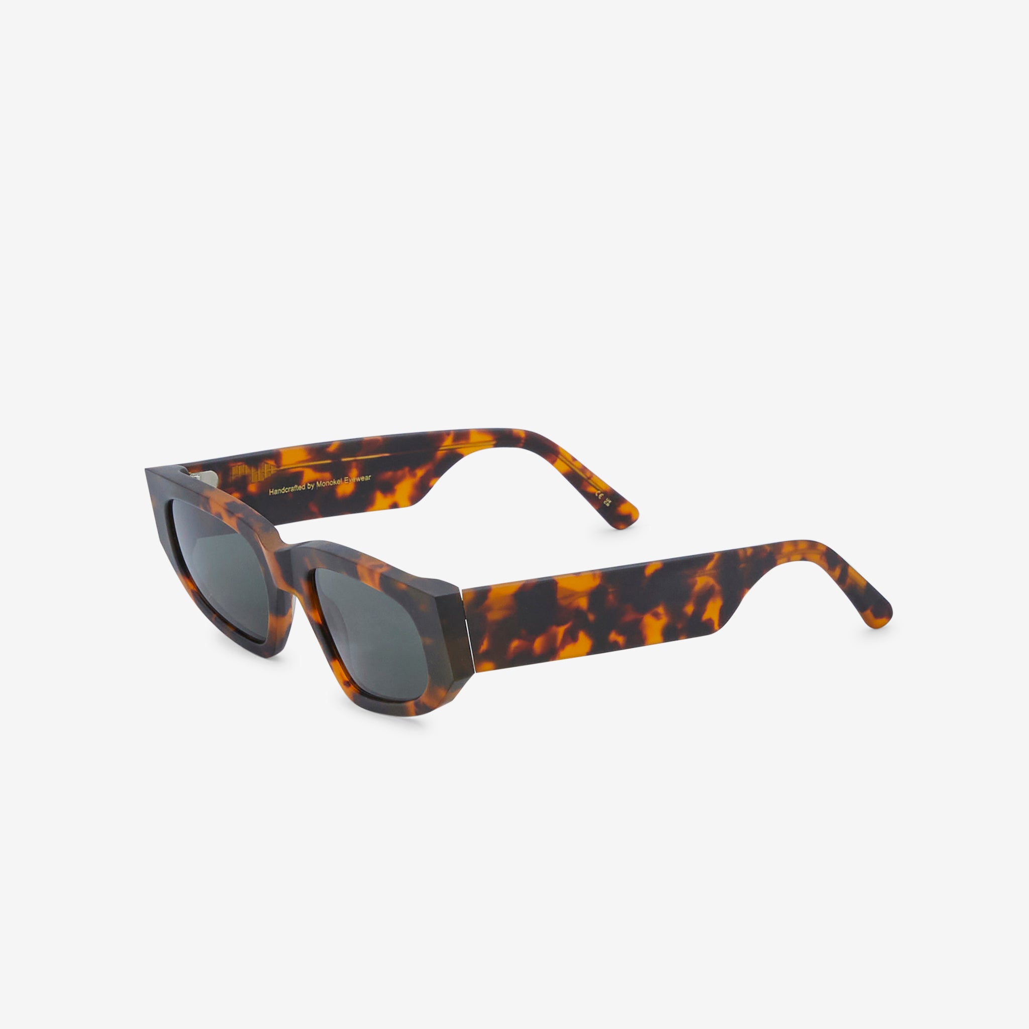 Eclipse Matte Havana Sunglasses with Green Solid Lenses - UV Protection for Outdoor Activities, Beach & Driving
