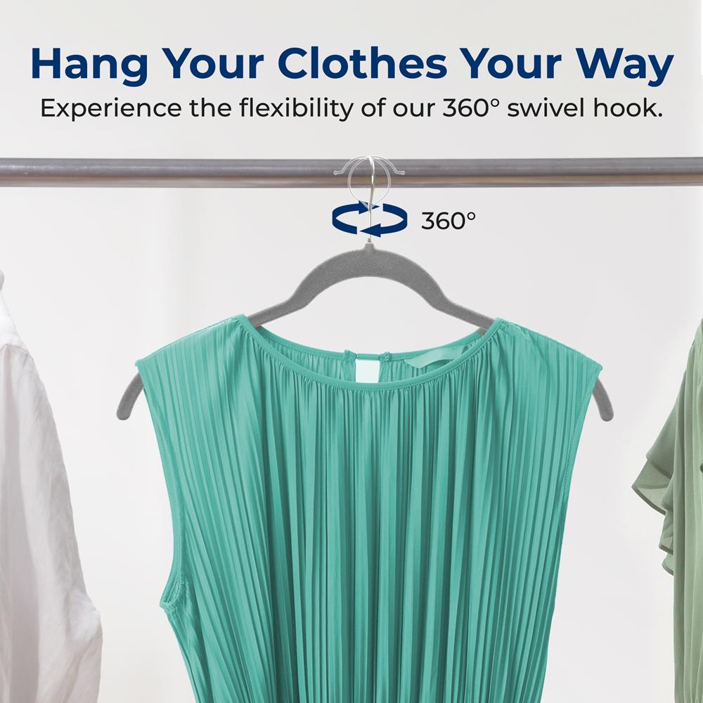 100-Piece Velvet Hangers - Non-Slip Clothes Hangers for Wardrobe Organization - Space Saving Slim Hangers for Closet, Dresses, Shirts & Coats - Perfect for Home, Hotel, and Retail Use
