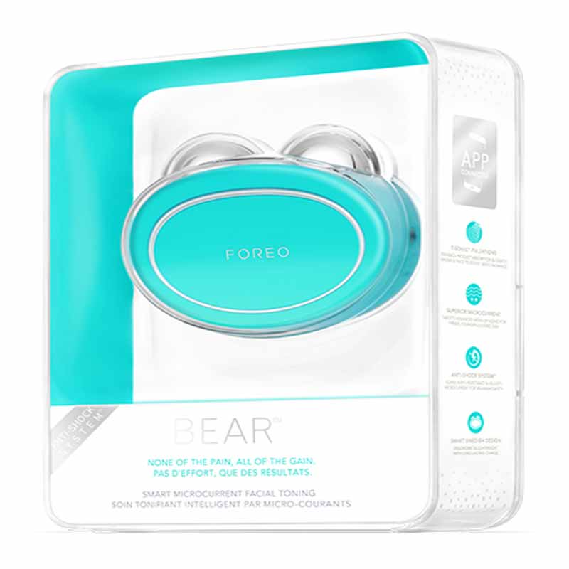 Foreo Bear Microcurrent Facial Toning Device - Anti-Aging & Skin Tightening for Wrinkles - At-Home Skincare Treatment for Face & Neck - Perfect for Daily Beauty Routine & Spa Night