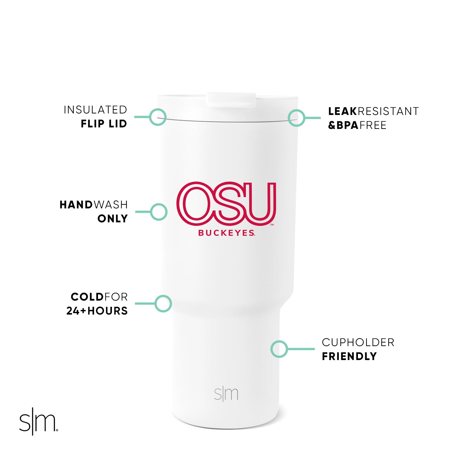 Collegiate Trek Tumbler - Insulated Stainless Steel Water Bottle with Lid for College Students | Perfect for Campus, Hiking & Outdoor Adventures