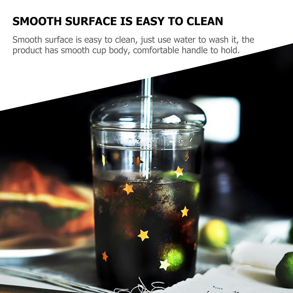 DOITOOL 16 oz Glass Tumbler with Lid and Straw - Reusable Iced Coffee Cup, Smoothie Cup & Bubble Tea Cup - Perfect for Cold Drinks, Juice, Tea and Coffee at Home, Office or Travel