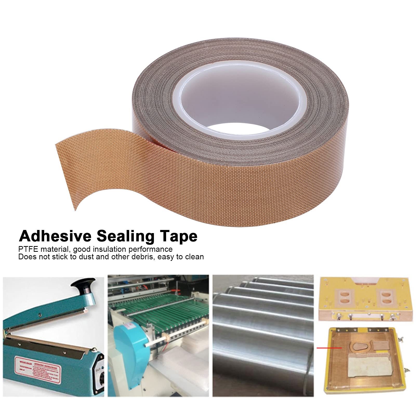 High Temperature PTFE Tape Roll - 0.25mm x 19mm x 10m Teflon Sealing Tape for Vacuum Sealer Machines, Plumbing, Pipe Threads & DIY Projects - Heat Resistant, Leak Proof & Durable