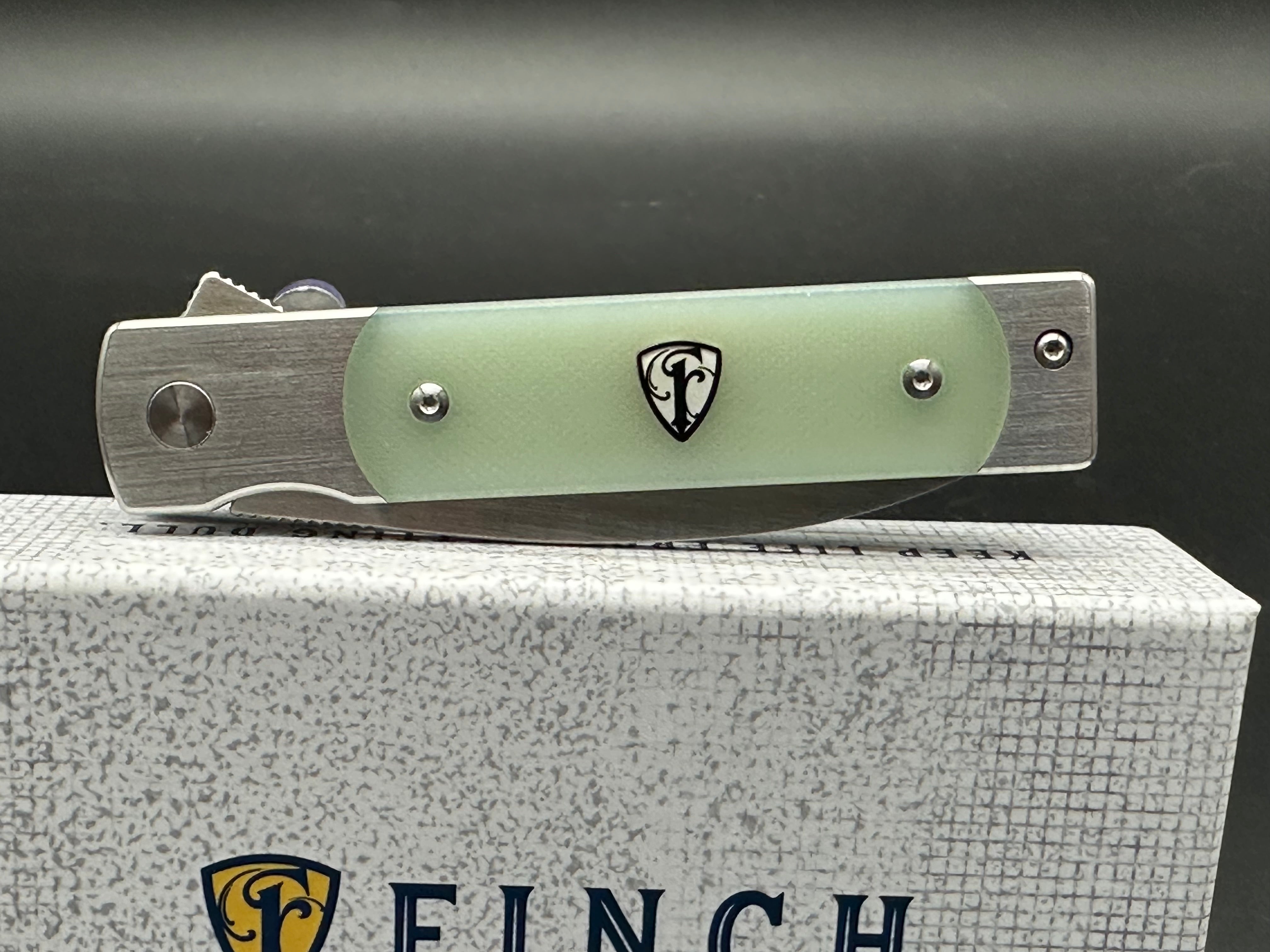 Finch Knives HOLLIDAY Ghost Folding Pocket Knife - Translucent G10 Handle, EDC Utility Blade for Camping, Hiking & Outdoor Adventures