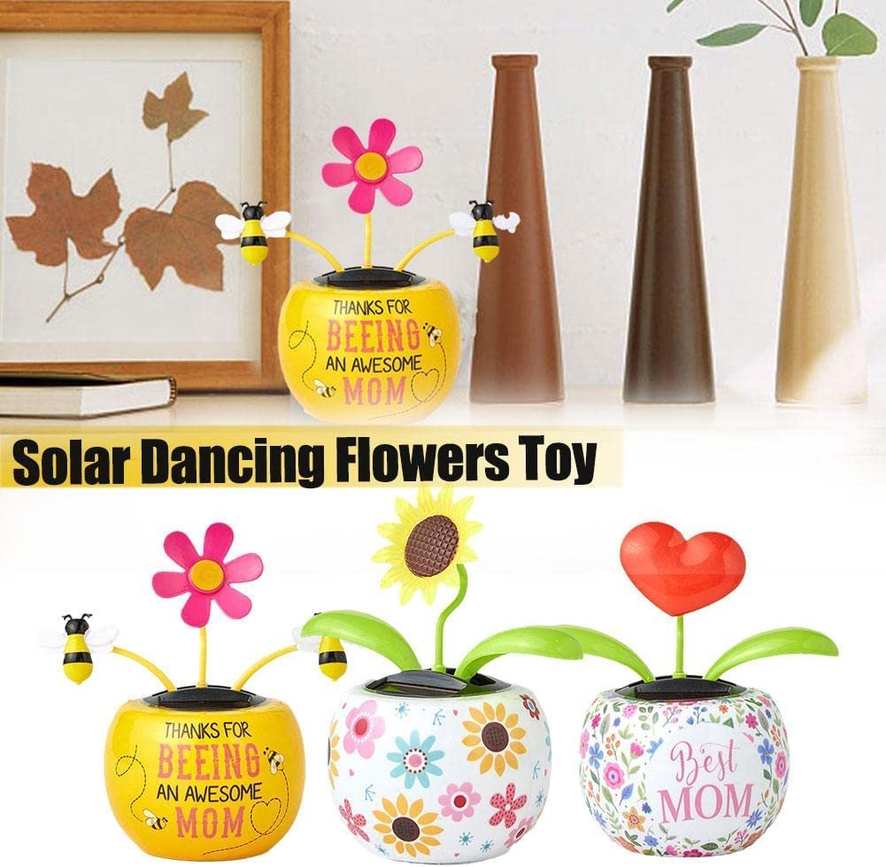 Solar Powered Dancing Sunflower Toy - Animated Swinging Flower for Office Desk & Car Decoration | Funny Gift & Stress Reliever for Home, Work & Car Interior