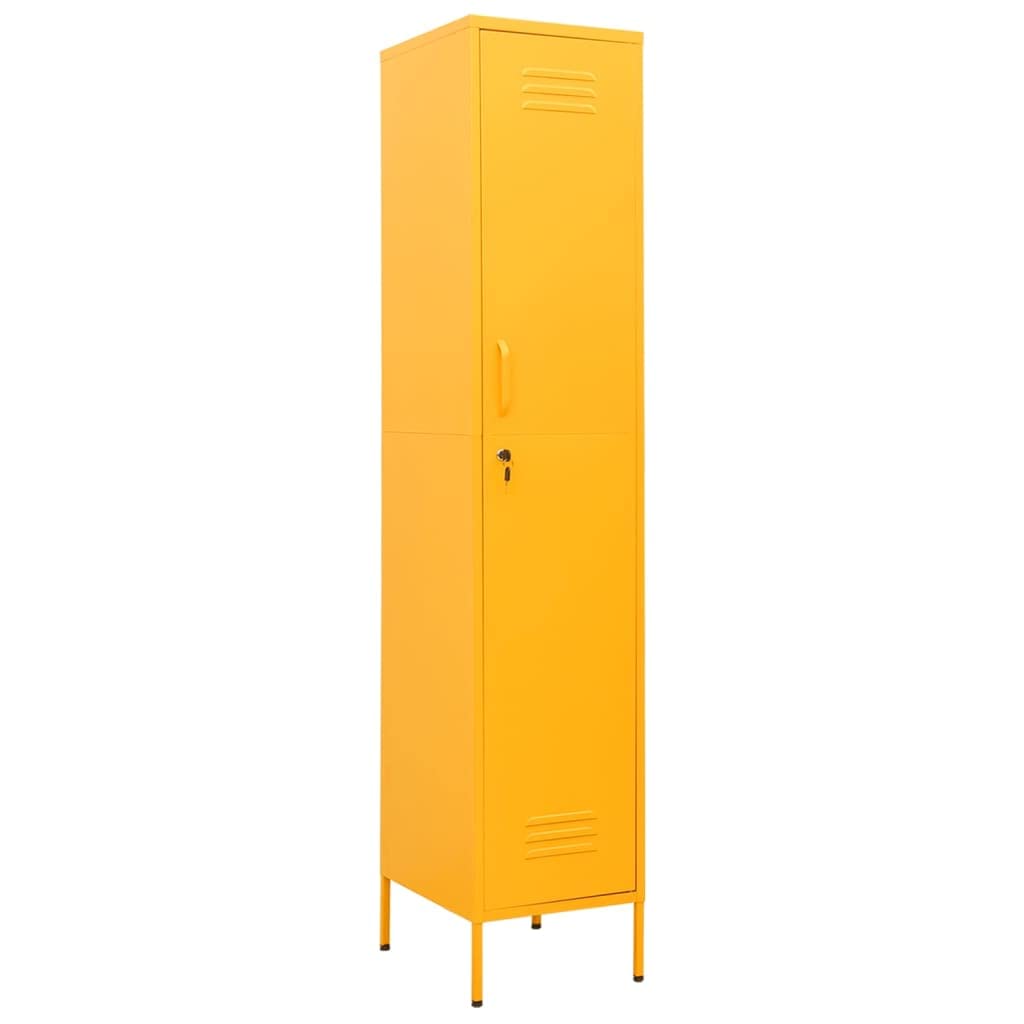 Mustard Yellow Steel Storage Cabinet 13.8