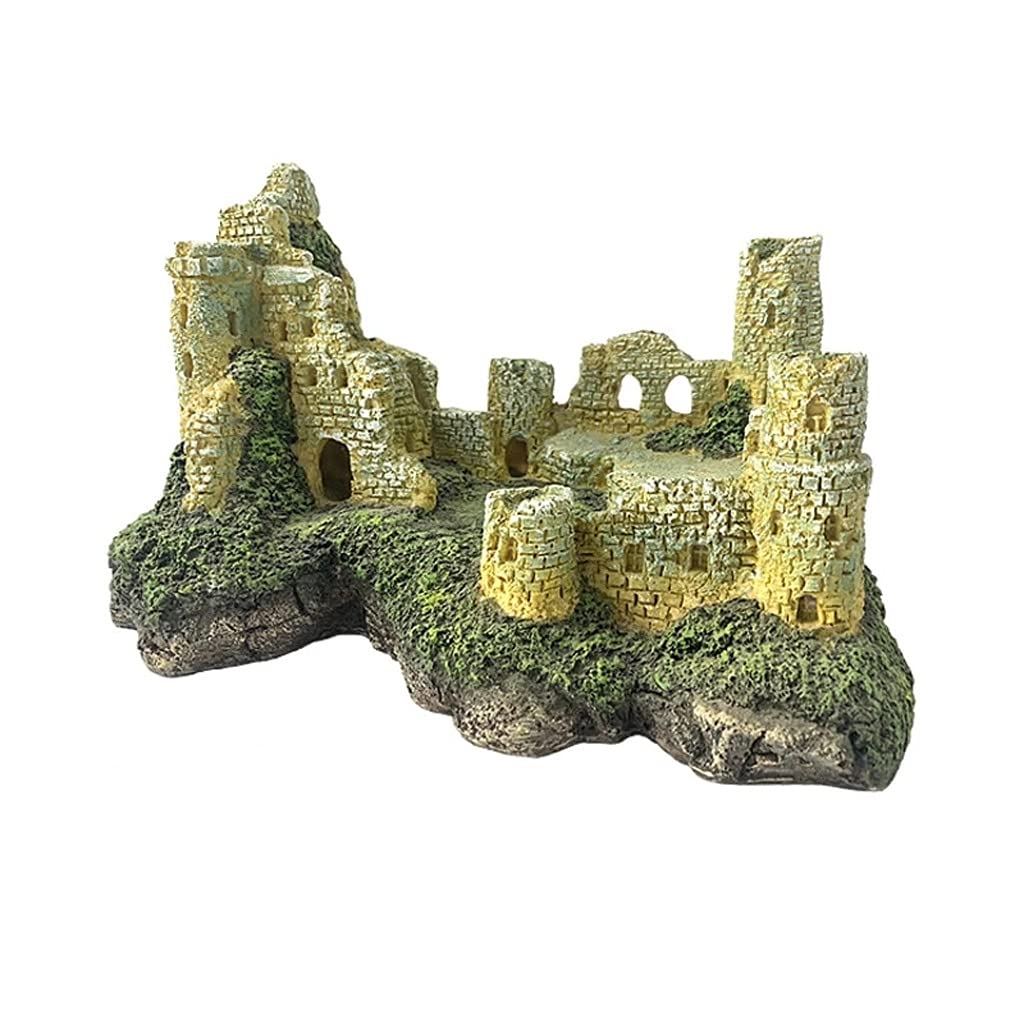 CDDJJ Resin Aquarium Castle Decor - Realistic Fish Tank Cave Shelter for Betta, Goldfish & Tropical Fish - Perfect for Underwater Landscaping & Hiding Spots