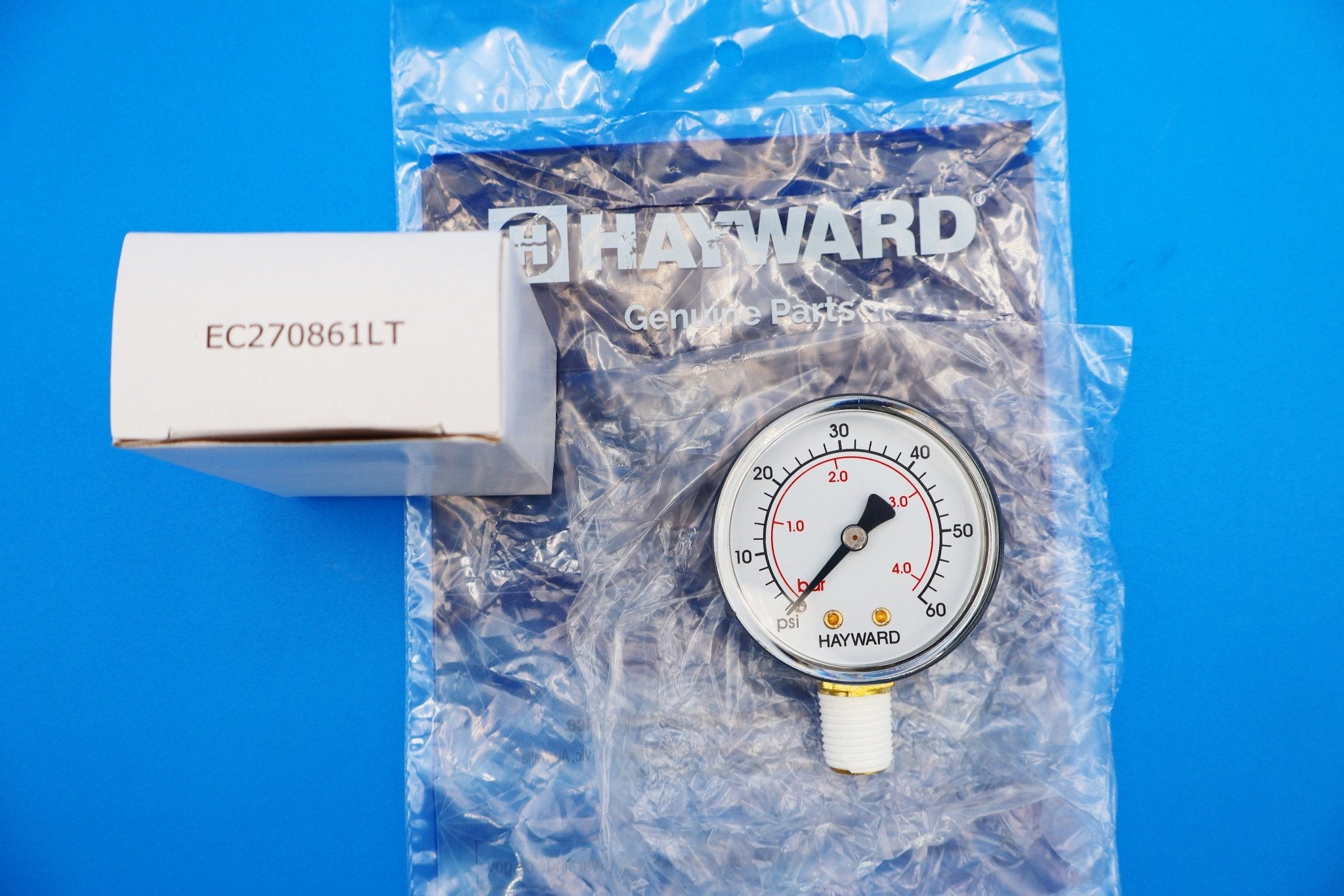 Hayward ECX270861 Bottom Mount Pressure Gauge for Pools & Spas - Accurate Water Pressure Measurement for Pool Filters, Pumps & Heating Systems