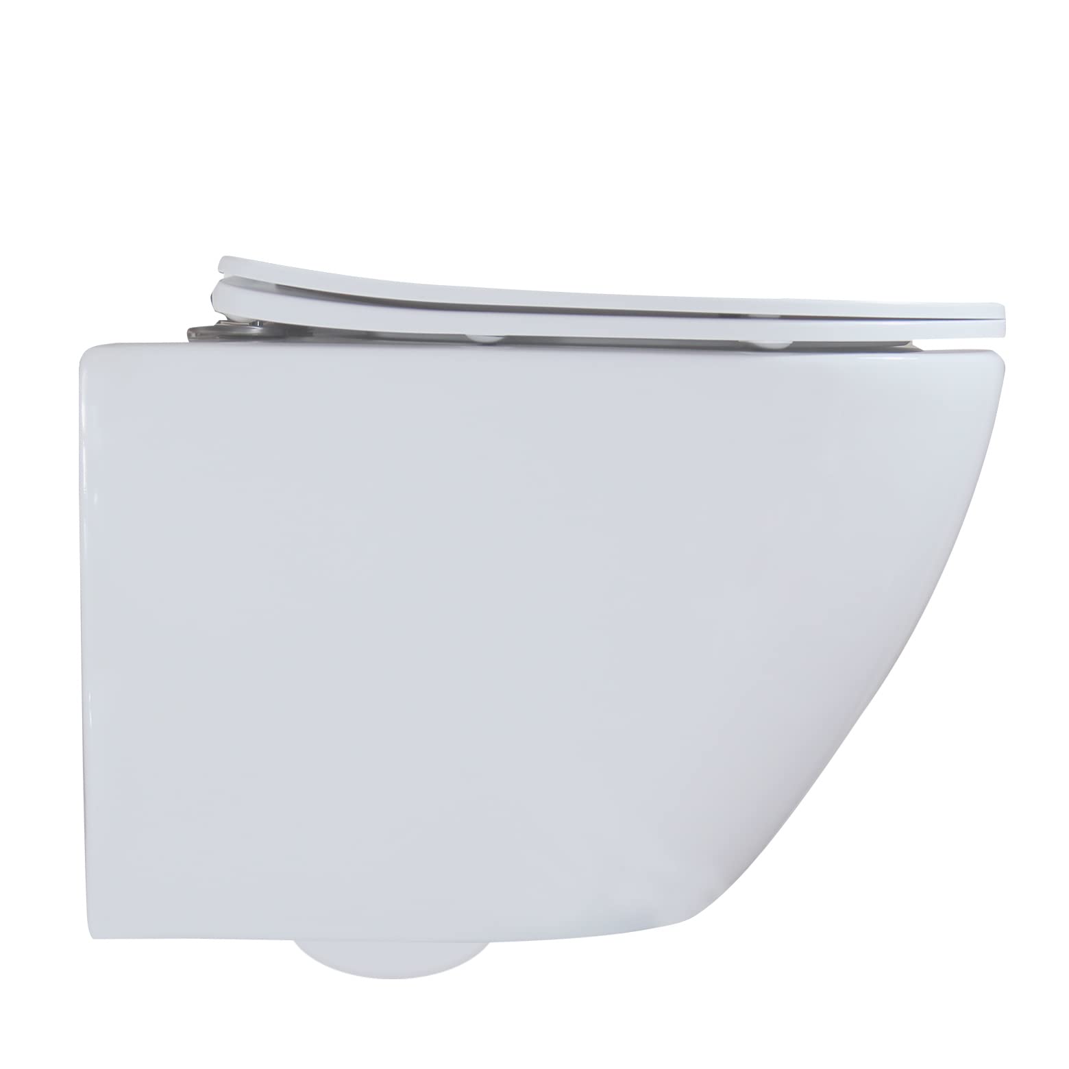 WinZo WZ5922C Compact Wall Mounted Toilet - Round Rimless Design, Easy Clean, Adjustable Height for Small Bathrooms | Perfect for Modern Apartments, Tiny Homes & Space-Saving Bathroom Solutions