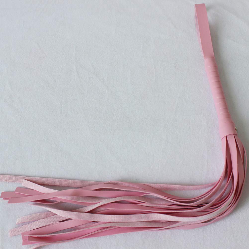 Amosfun Pink Leather Whip with Tassels - BDSM Flogger for Couples, Erotic Role Play Toy for Men & Women - Perfect for Bedroom Bondage & Sensual Play