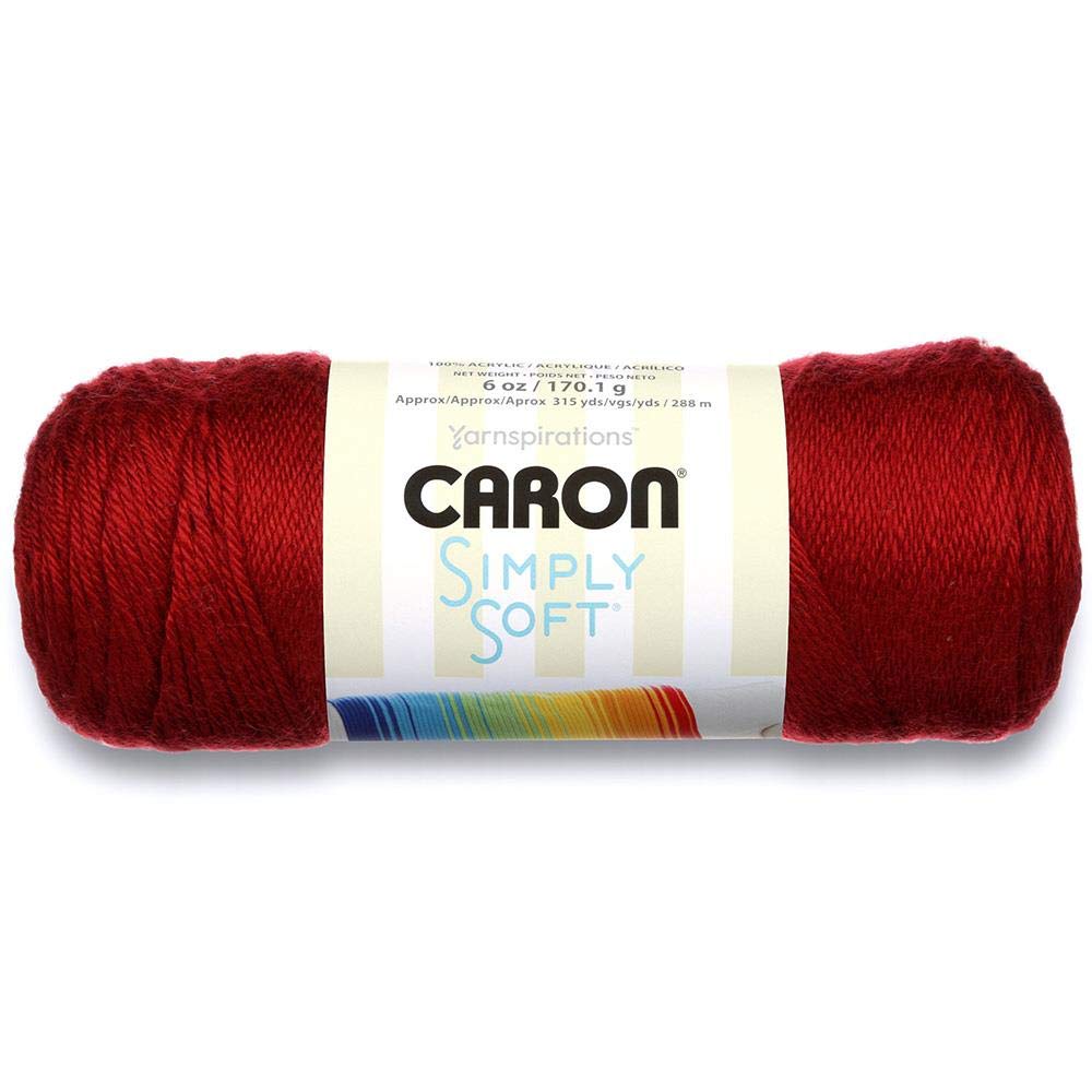 Caron Simply Soft Yarn - Autumn Red (4.5oz/127g) | Premium Acrylic Yarn for Knitting & Crocheting | Perfect for Scarves, Blankets & Baby Clothes | Soft & Machine Washable