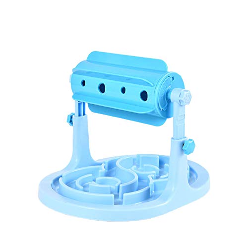 Slow Feeder Dog Bowl - Adjustable Drum-Type Pet Food Dispenser for Cats & Dogs - Blue - Prevent Fast Eating & Bloat - Perfect for Mealtime Fun & Portion Control