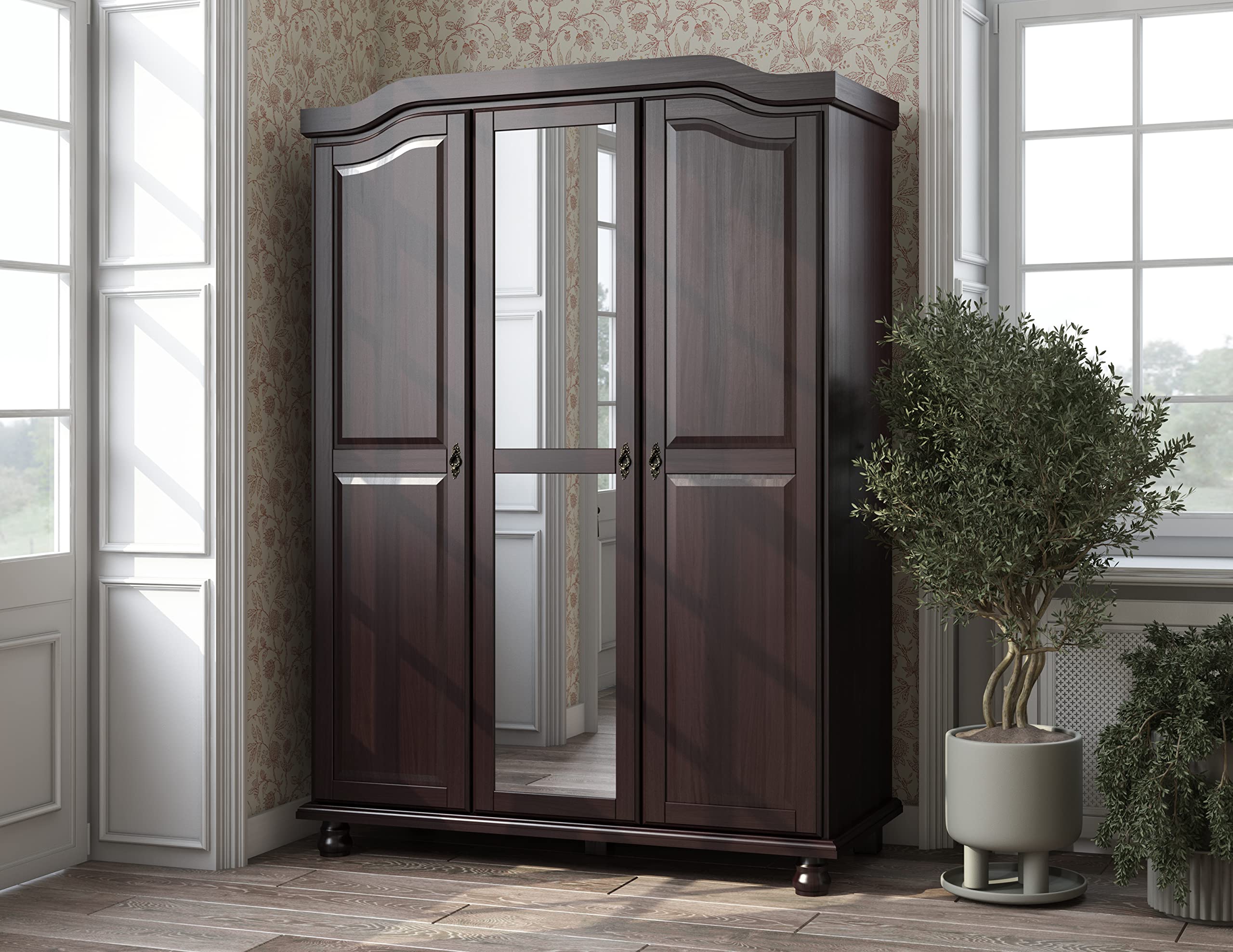 Palace Imports 100% Solid Wood Set of 4 Small Shelves for Wardrobe, Armoire & Closet Organization - Java Espresso Finish | Perfect for Bedroom Storage, Closet Organizers & Home Decor