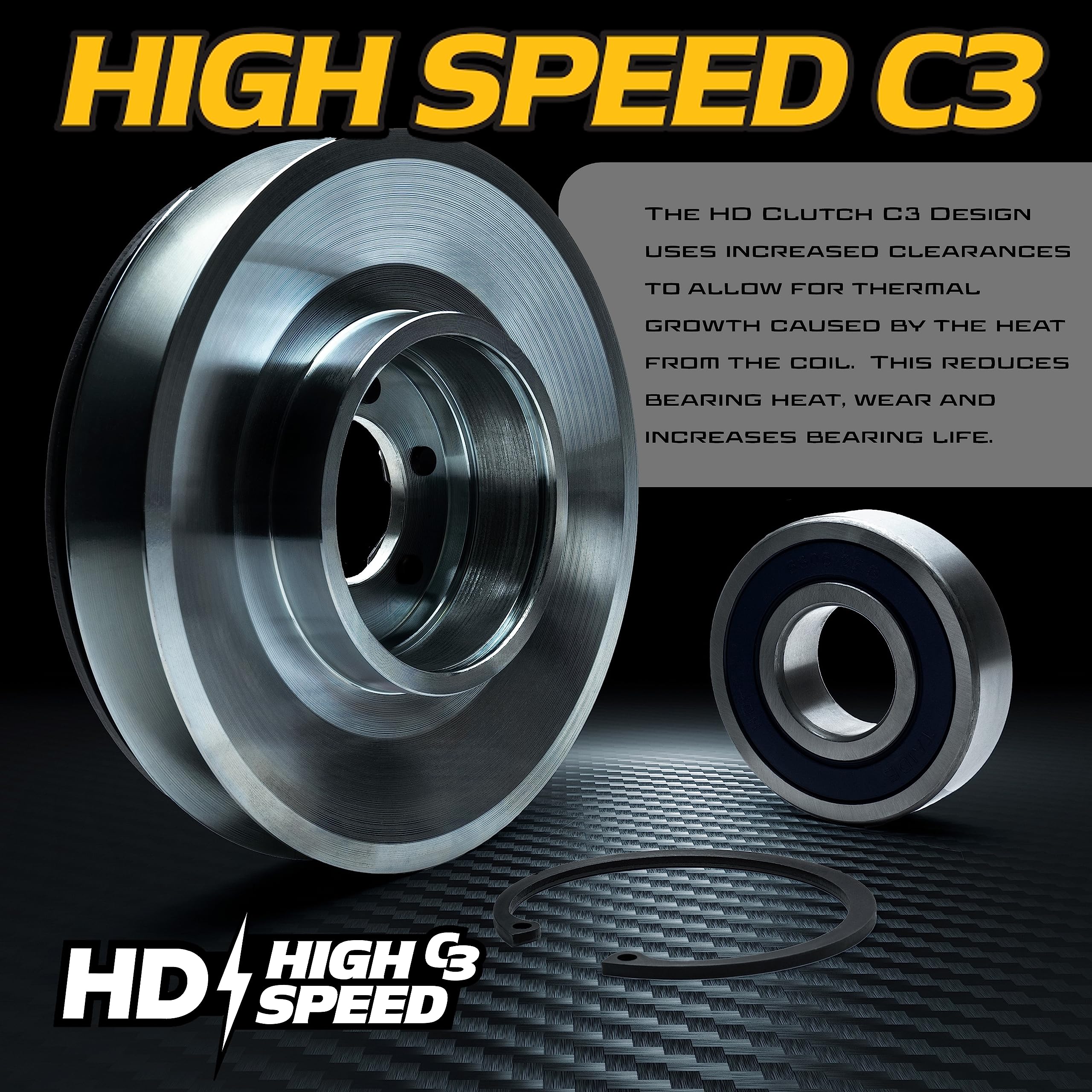 HD Switch HiTorque 130ft-lb BIG Bearing Billet Pulley PTO Clutch for Bobcat 4168822 5219155 - Fits Bobcat ZT3000 ZT3500 Lawn Mowers with Larger Replaceable Pulley Bearing OEM Upgrade - Perfect for Commercial Landscaping and Heavy-Duty Mowing