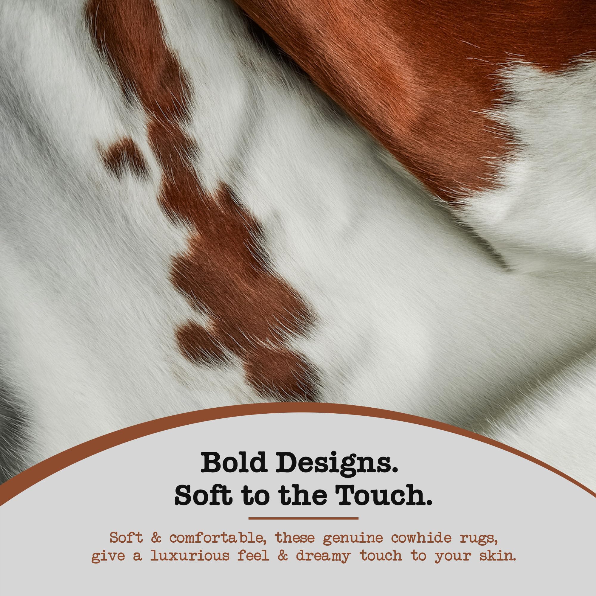 Premium Genuine Cowhide Rug - Natural Brown & White Leather Hide Rugs for Living Room, Bedroom Area - Rustic Home Decor - Durable Real Cowhide Carpet for Farmhouse, Cabin & Modern Interior Design