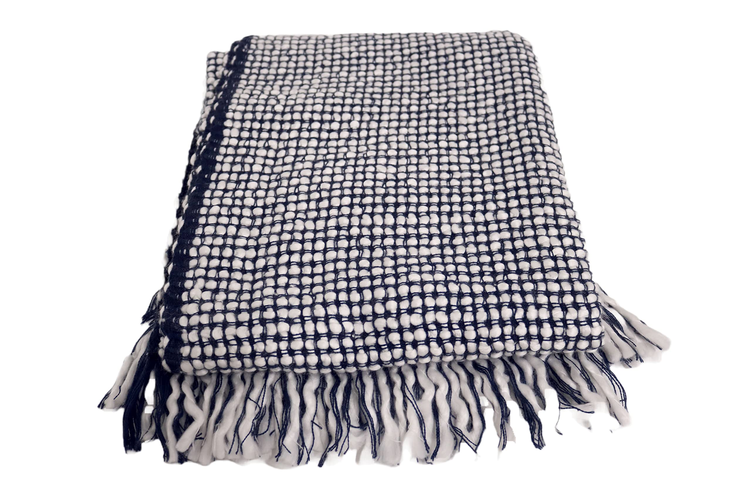 Handmade 100% Wool Throw Blanket for Sofa & Bed - Soft Luxury Blanket for Winter, Cozy Home Decor, Perfect Gift for Christmas