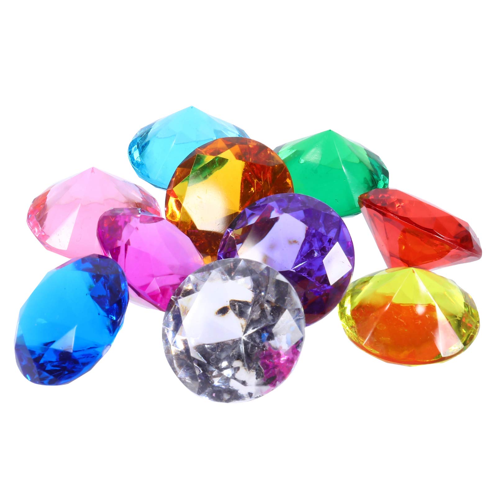 Colorful Plastic Gemstones for Kids - Pirate Diving Toys & Swimming Pool Underwater Gems - Summer Pool Party, Treasure Hunt, and Craft Activities for Children
